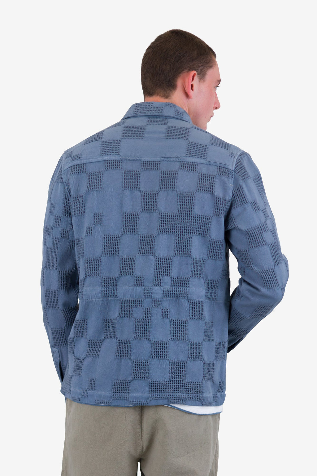Assembly Jacket - Soft Blue Waffle Check