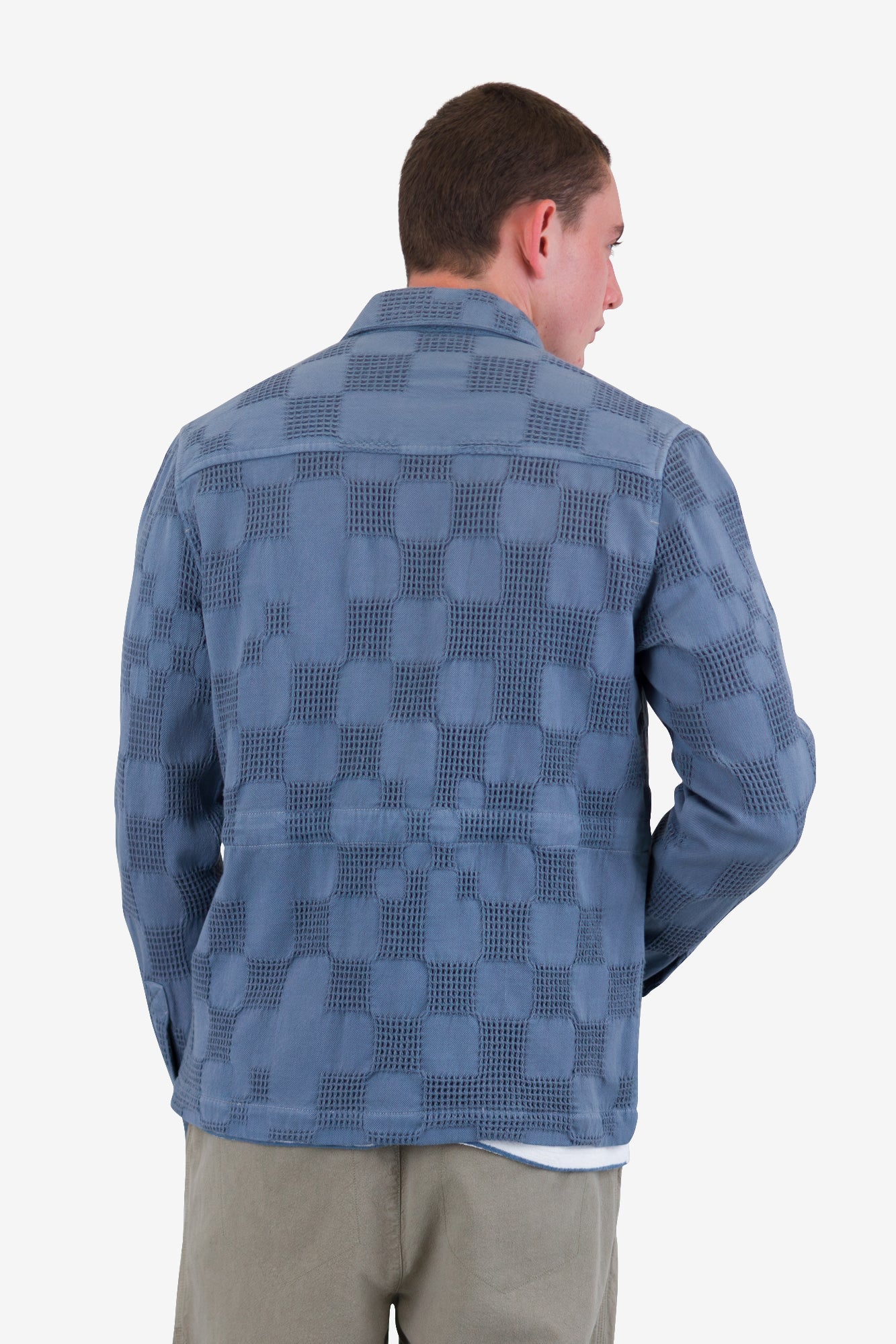 Assembly Jacket - Soft Blue Waffle Check