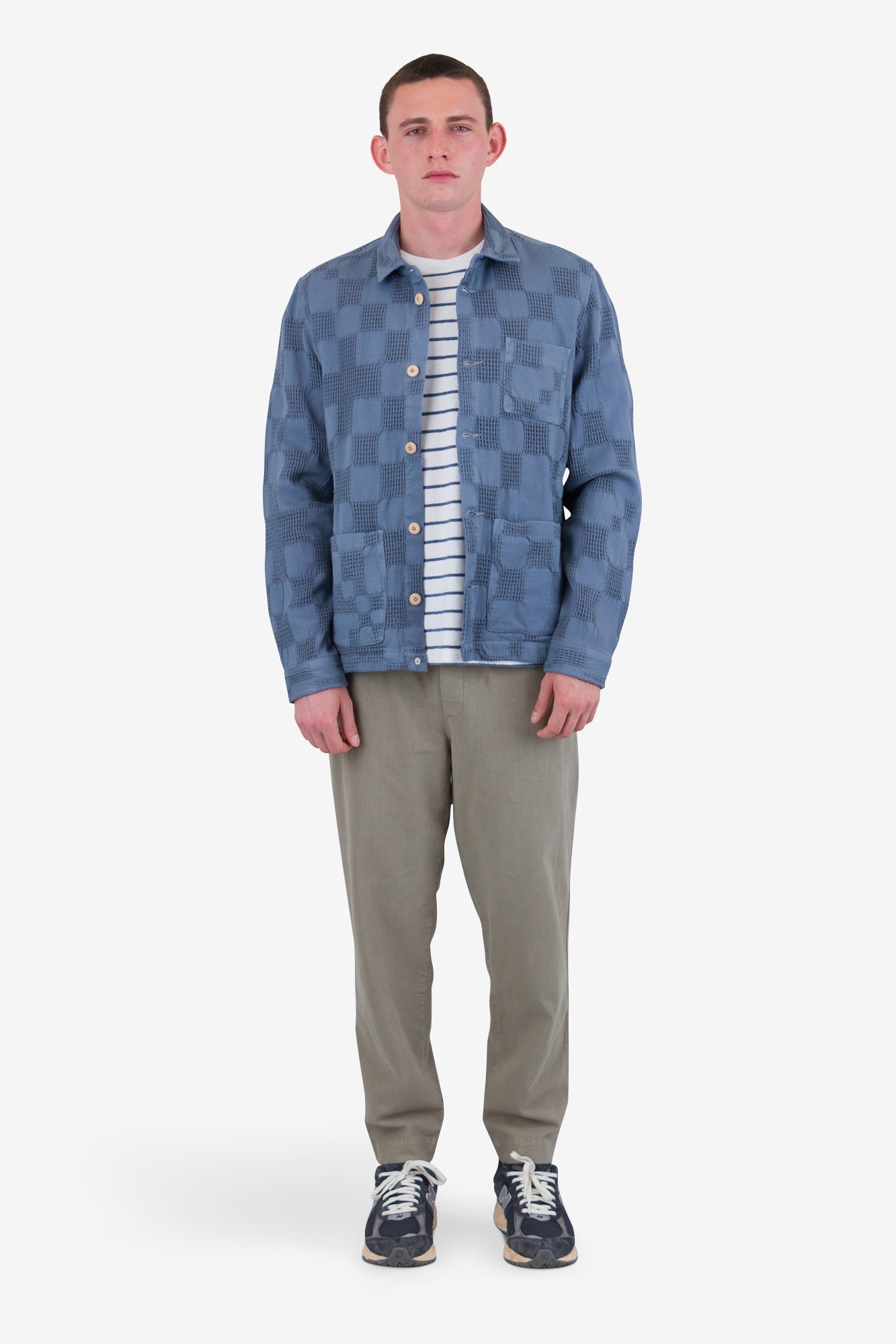 Assembly Jacket - Soft Blue Waffle Check