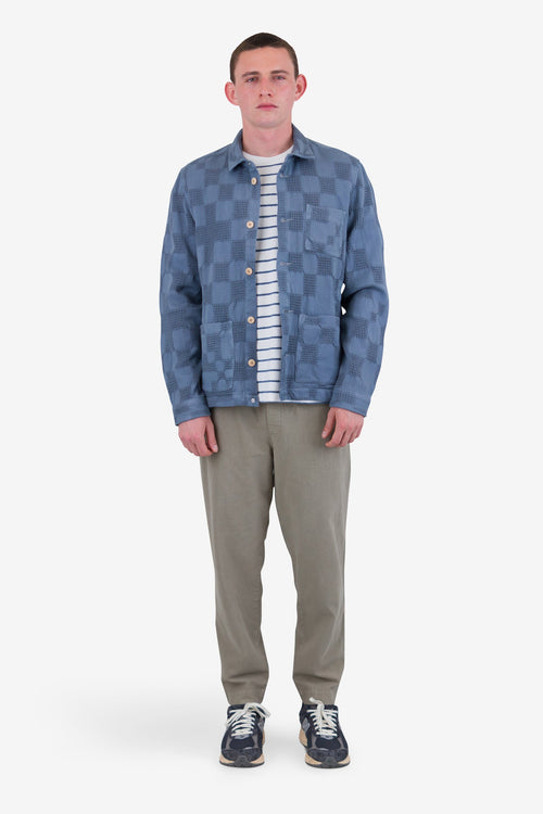 Assembly Jacket - Soft Blue Waffle Check