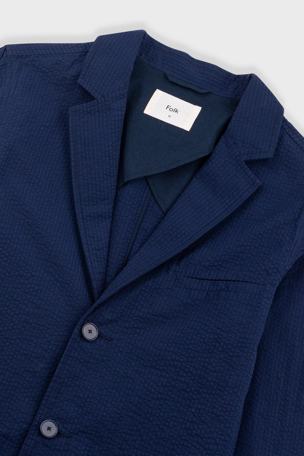 Assembly Blazer - Navy Crinkle Stripe