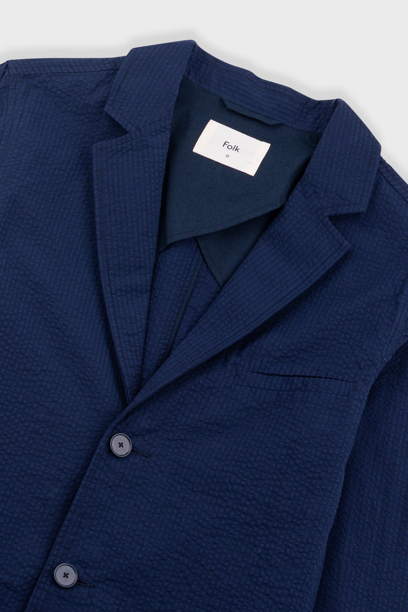 Assembly Blazer - Navy Crinkle Stripe