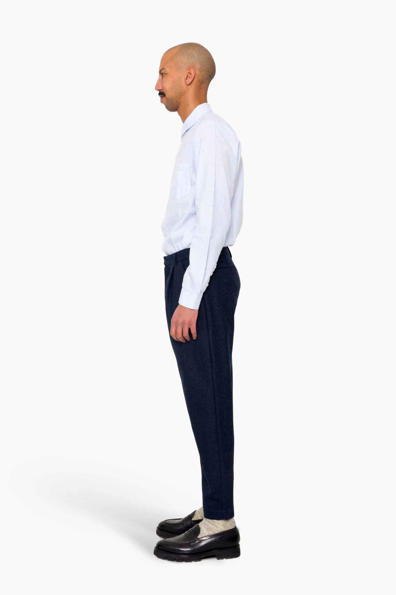 Assembly Suit Trouser - Navy Melange Wool