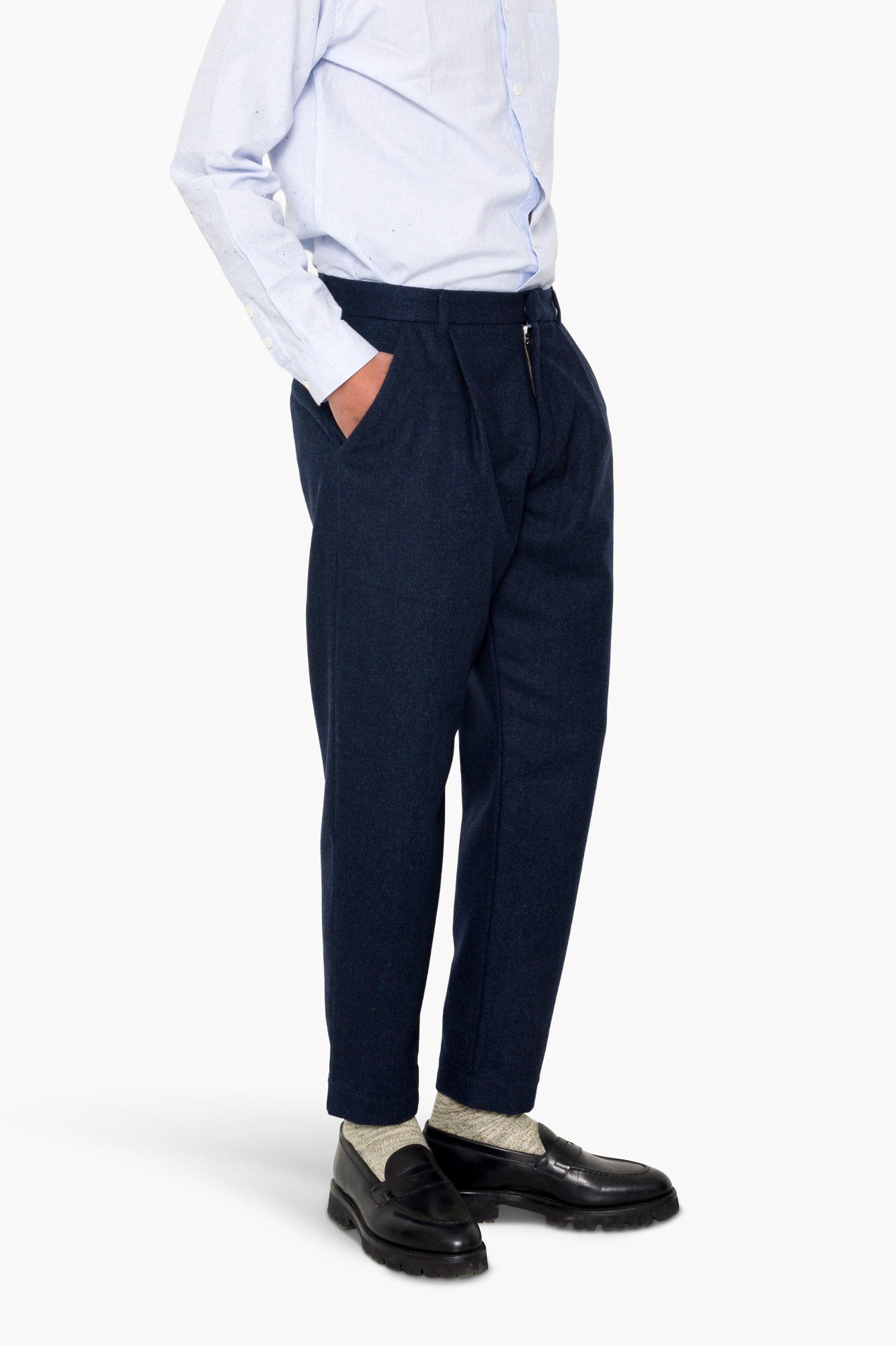 Assembly Suit Trouser - Navy Melange Wool