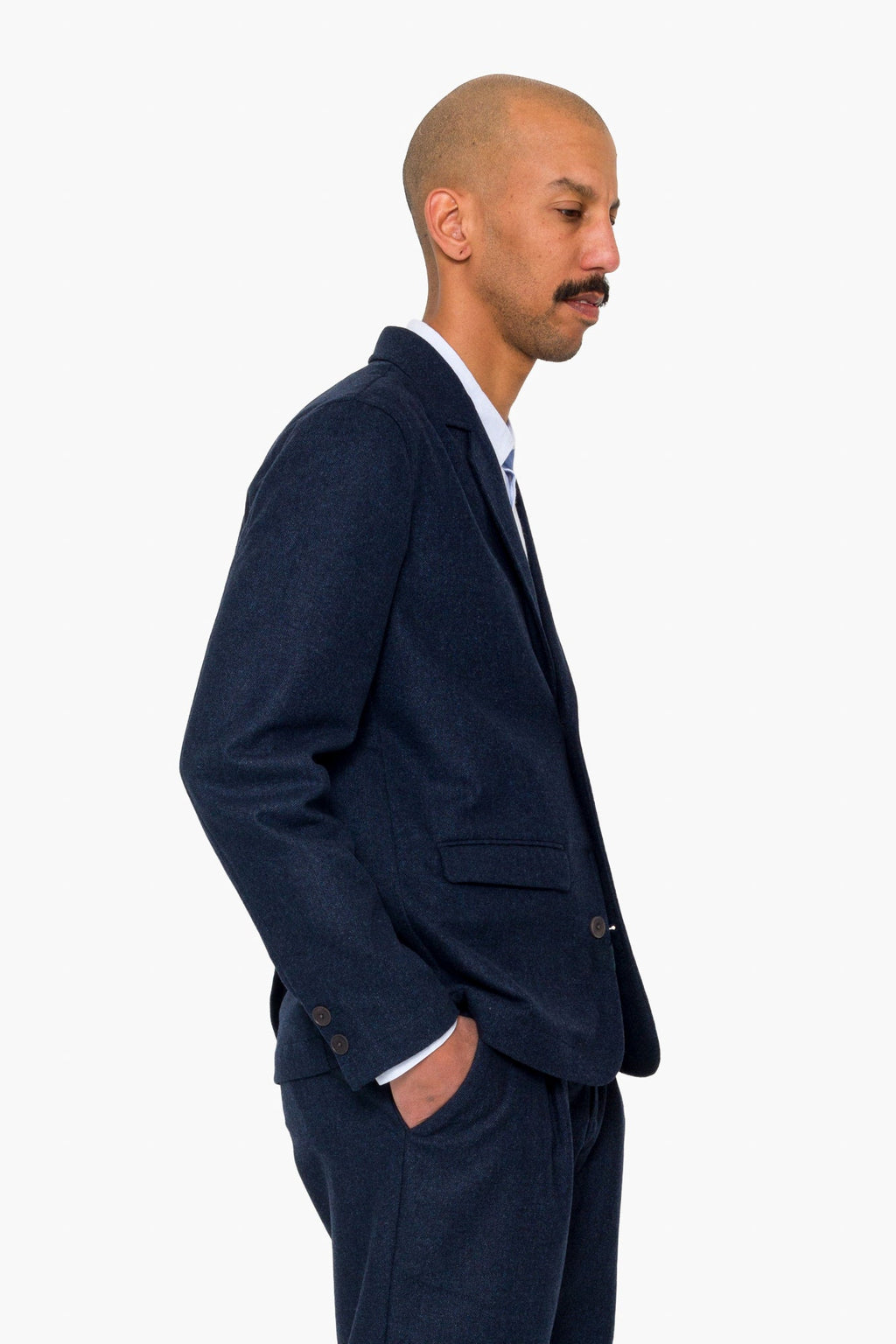 Assembly Blazer - Navy Melange Wool