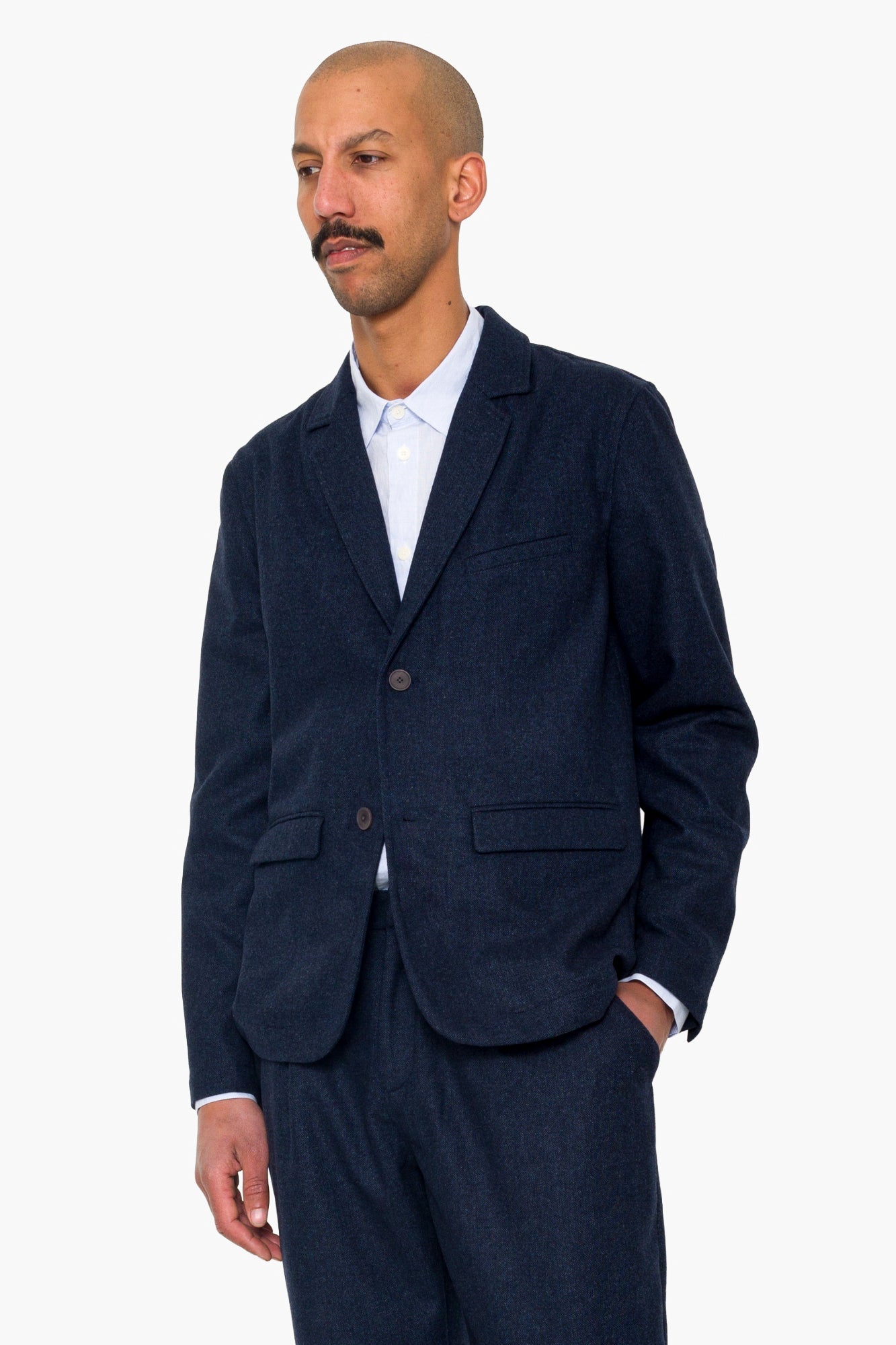 Assembly Blazer - Navy Melange Wool