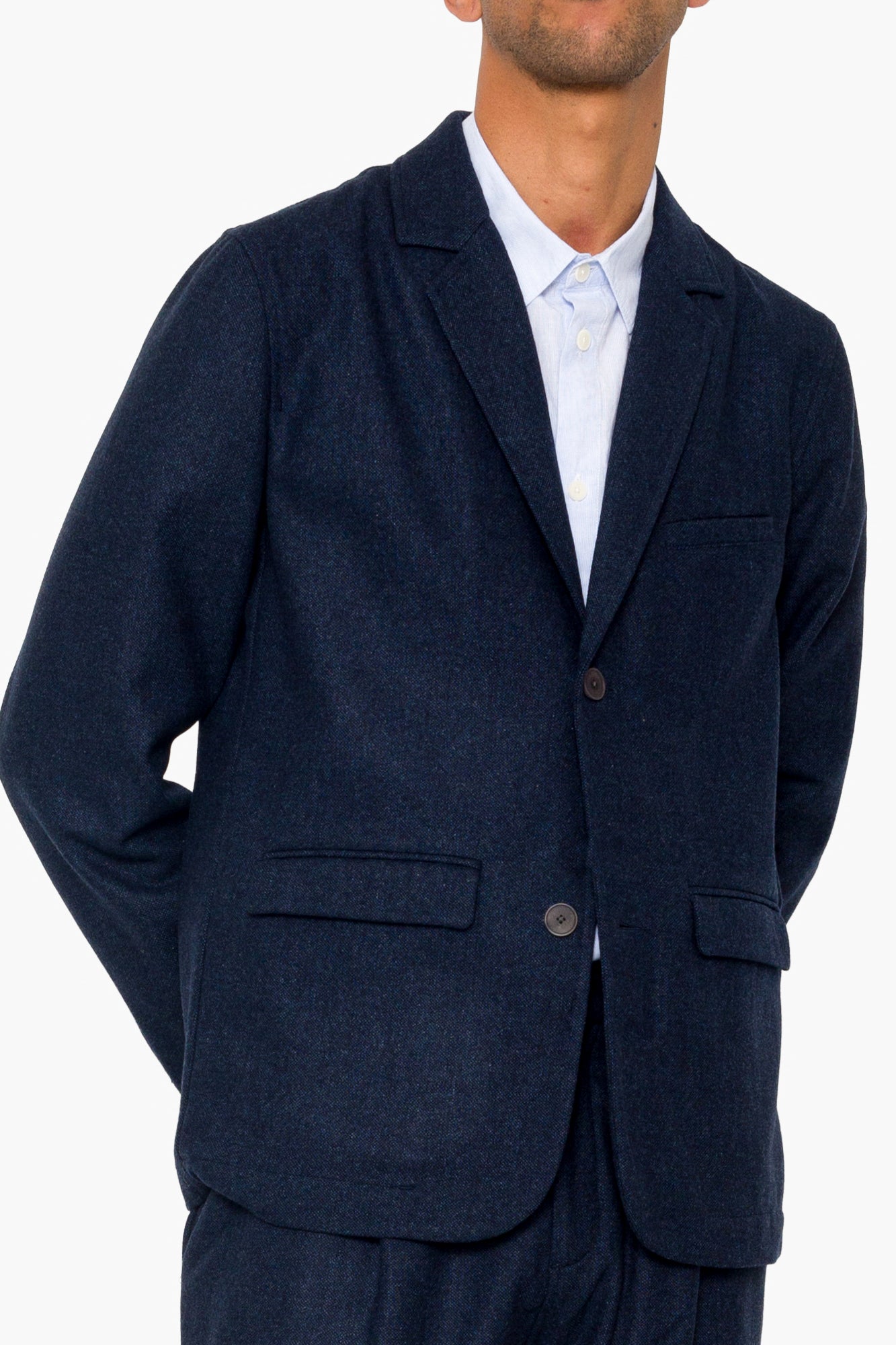 Assembly Blazer - Navy Melange Wool