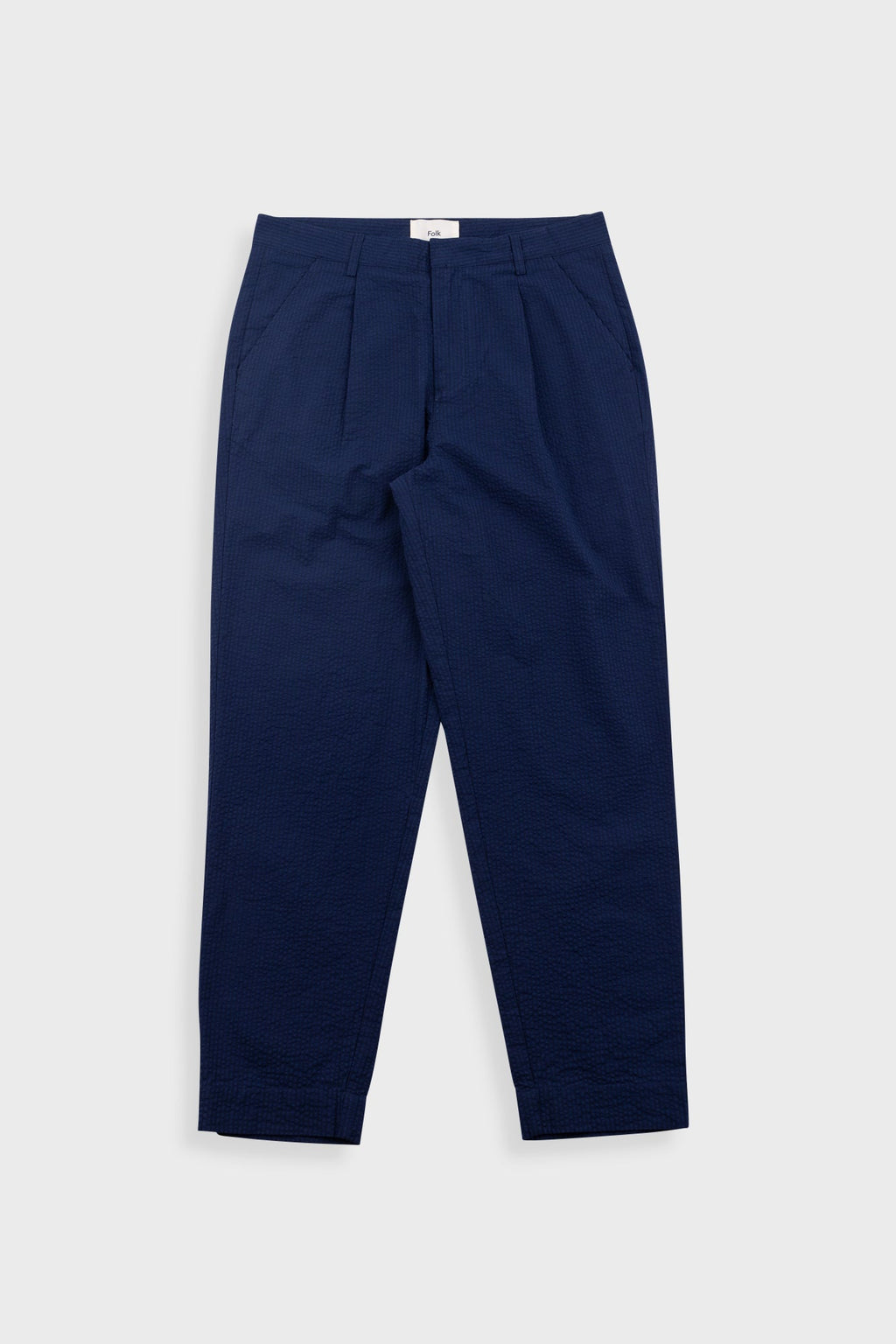 Assembly Suit Trouser - Navy Crinkle Stripe