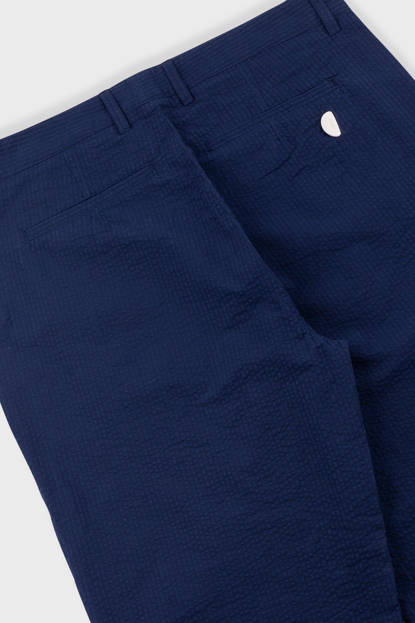 Assembly Suit Trouser - Navy Crinkle Stripe