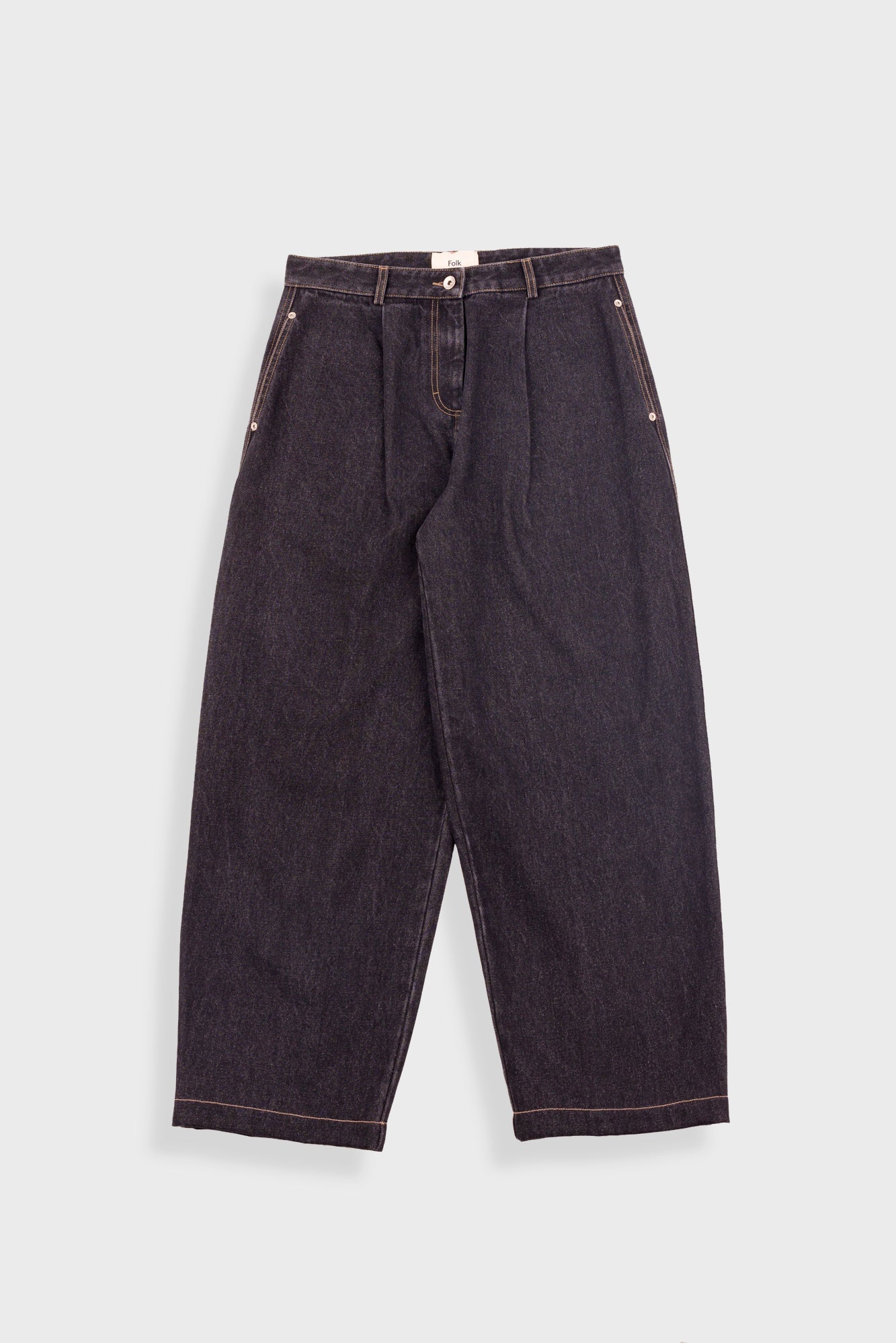 Baggy Trousers - Washed Black Denim
