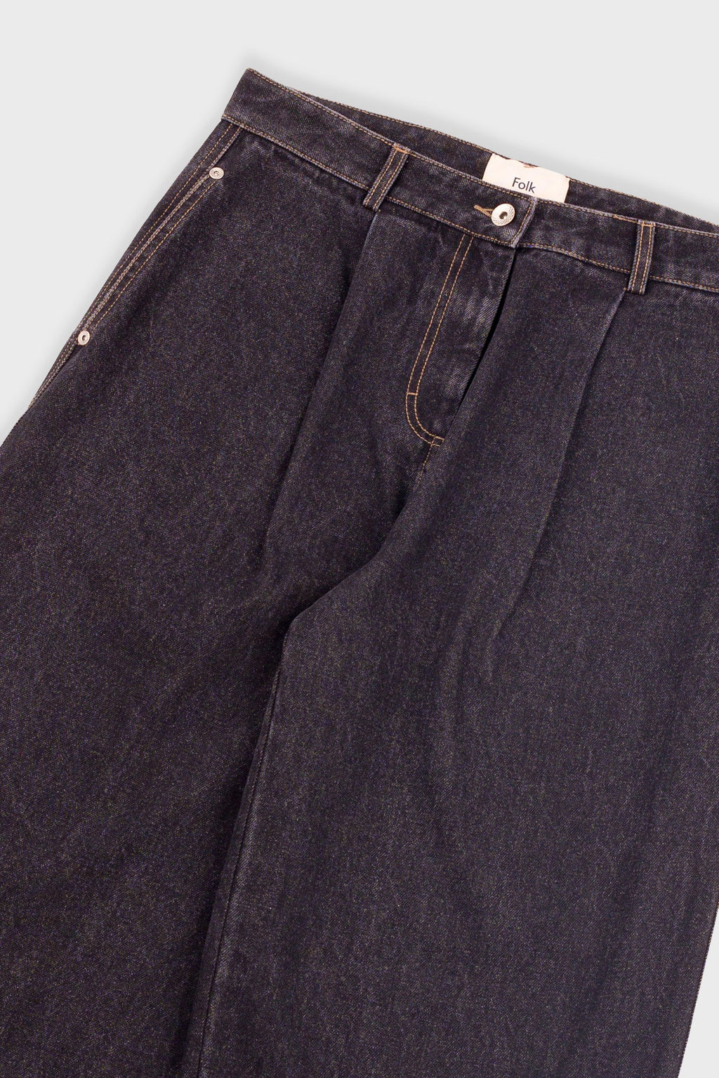 Baggy Trousers - Washed Black Denim