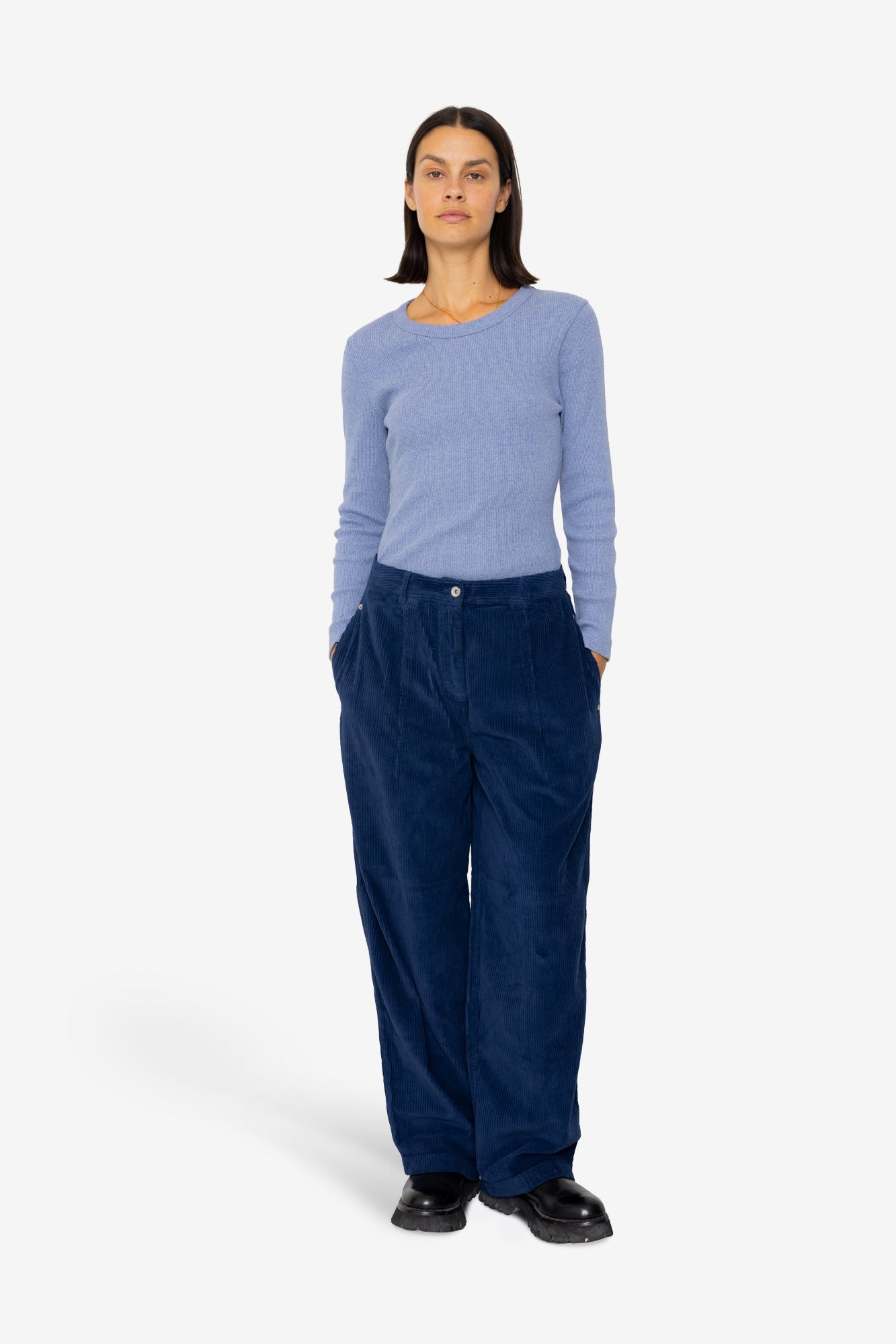 Baggy Trousers - Washed Ink Cord