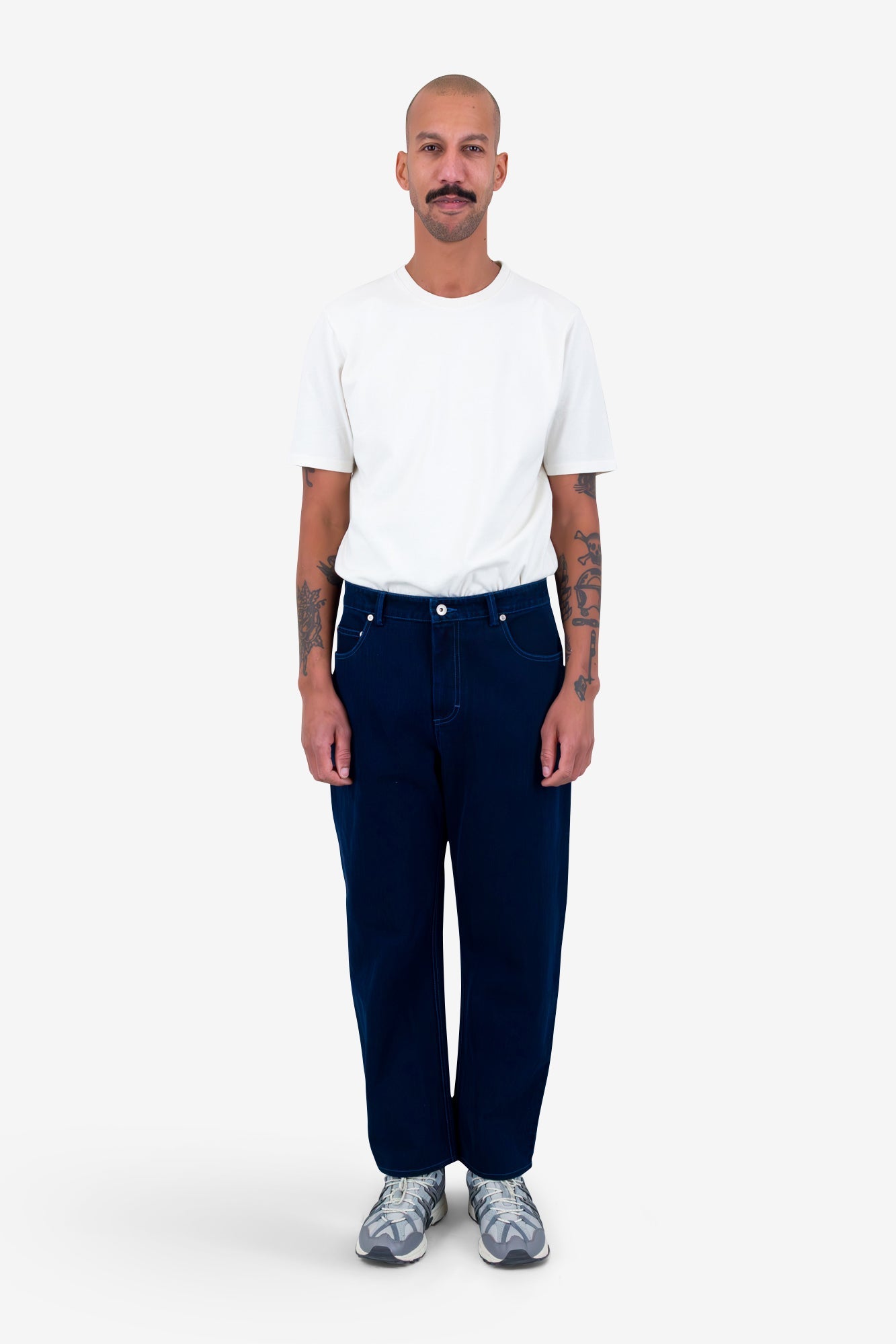 Barrel Leg Pant - Deep Indigo Slub