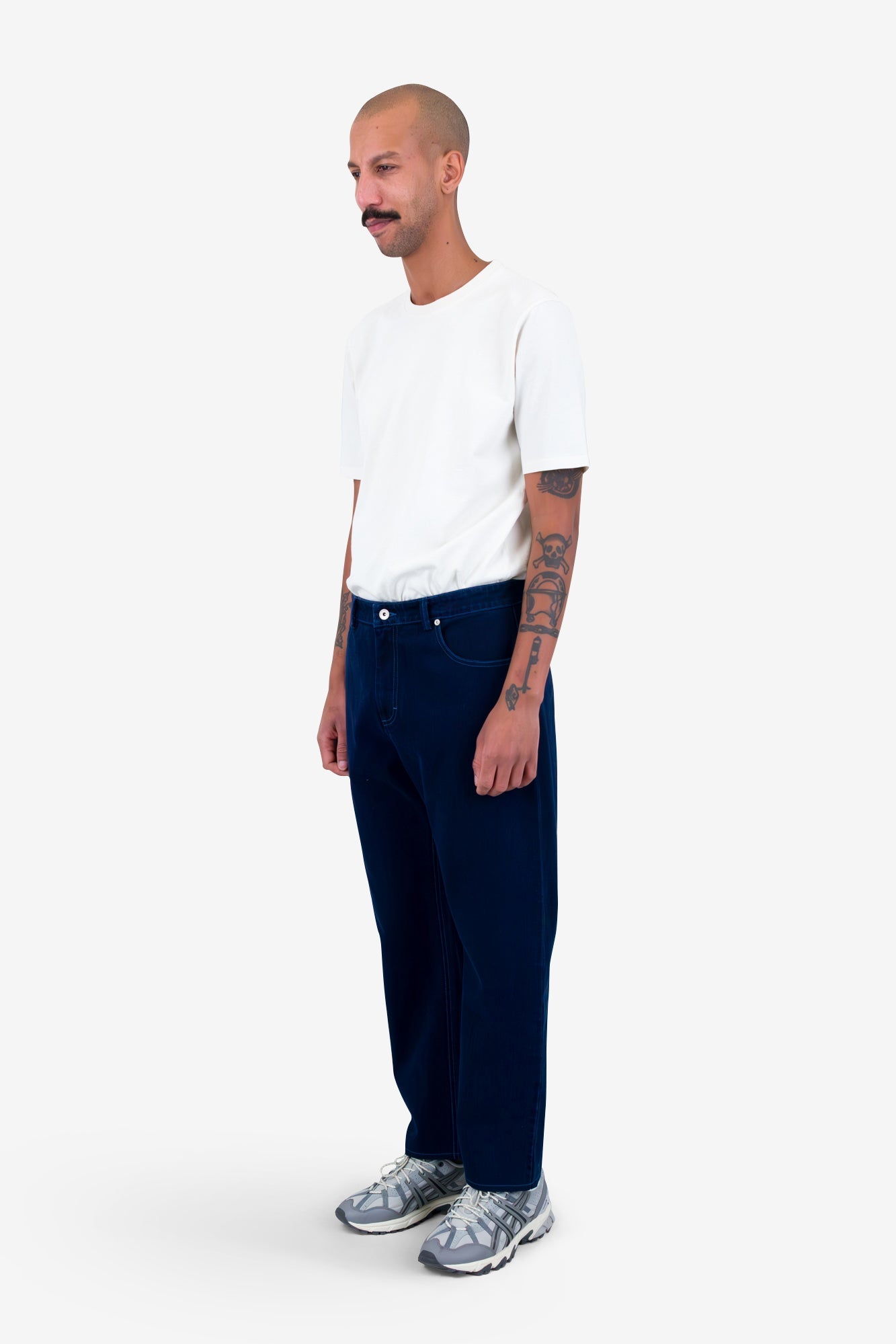 Barrel Leg Pant - Deep Indigo Slub