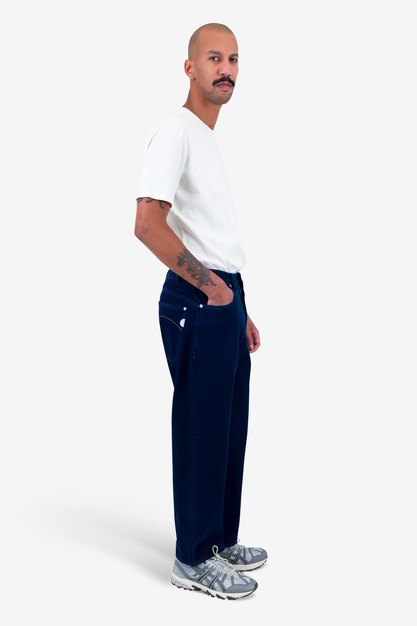 Barrel Leg Pant - Deep Indigo Slub