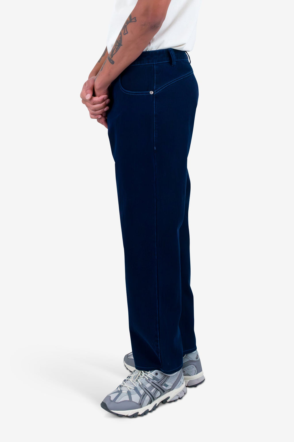 Barrel Leg Pant - Deep Indigo Slub