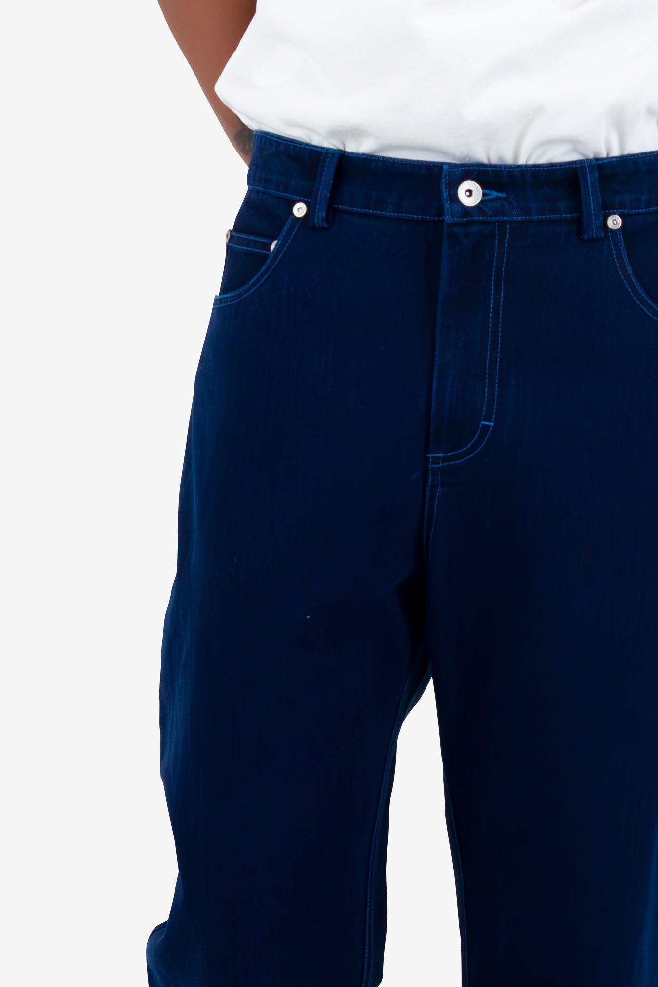 Barrel Leg Pant - Deep Indigo Slub