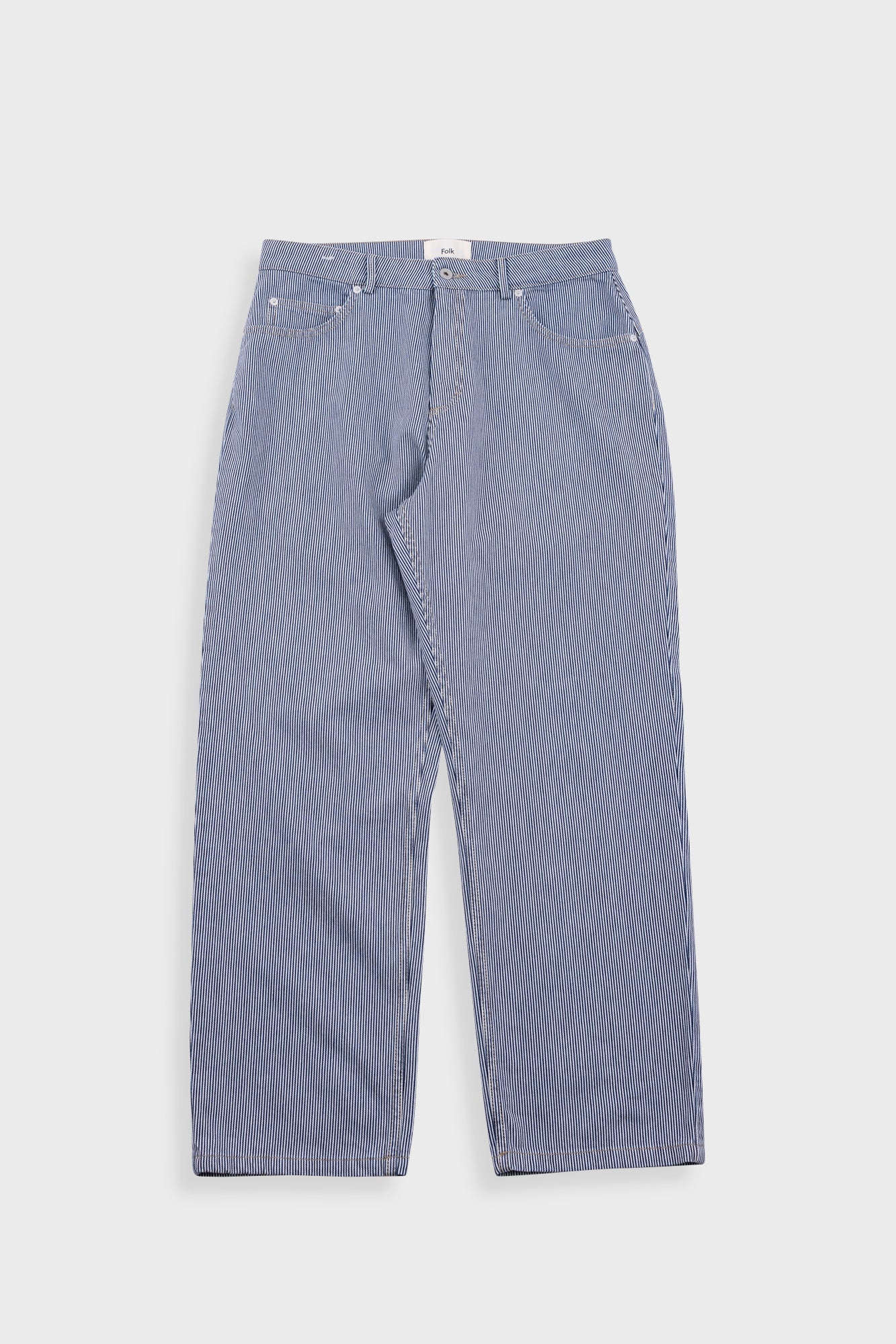 Barrel Leg Jean - Indigo Ticking Stripe