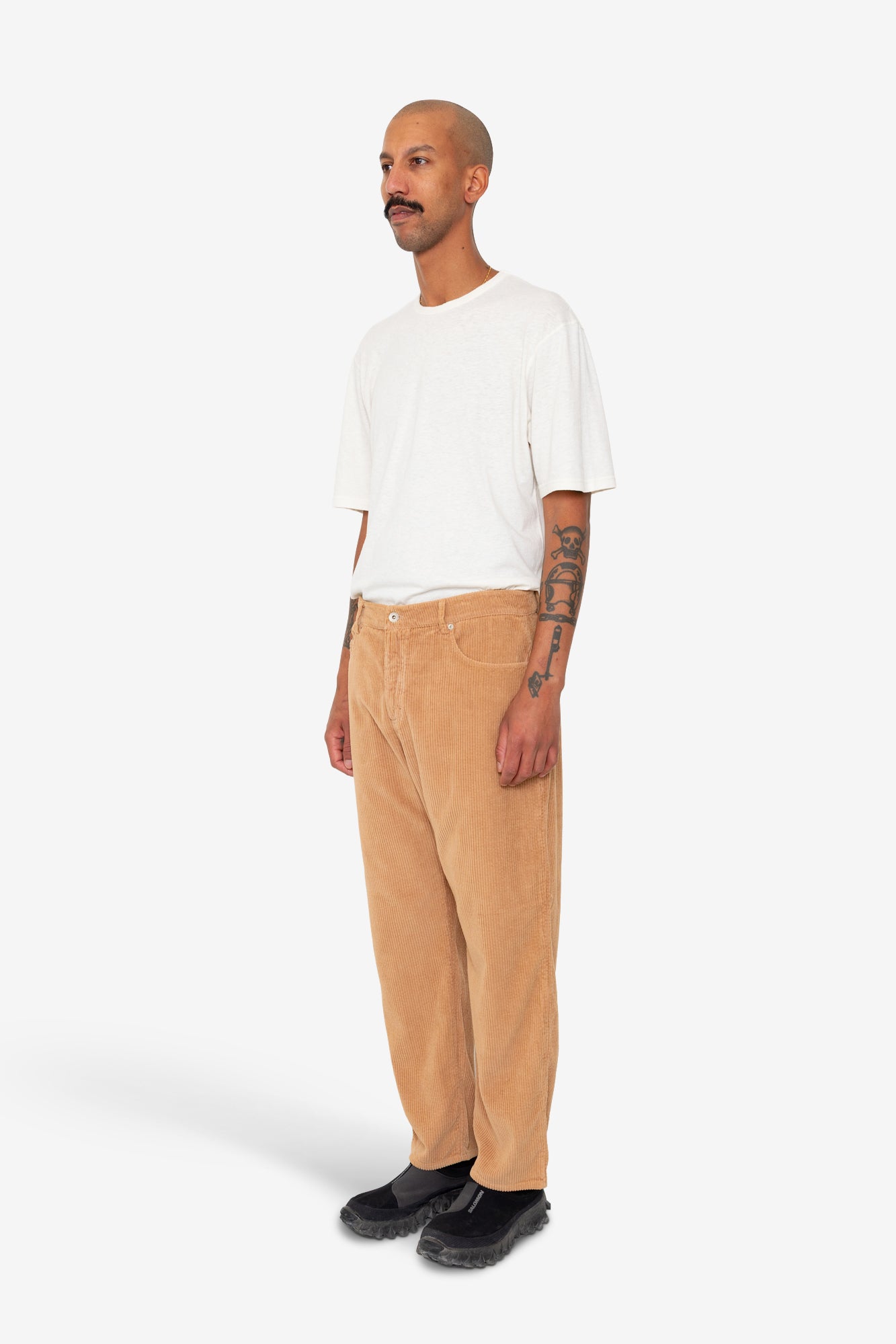 Barrel Leg Trouser - Mink Chunky Cord