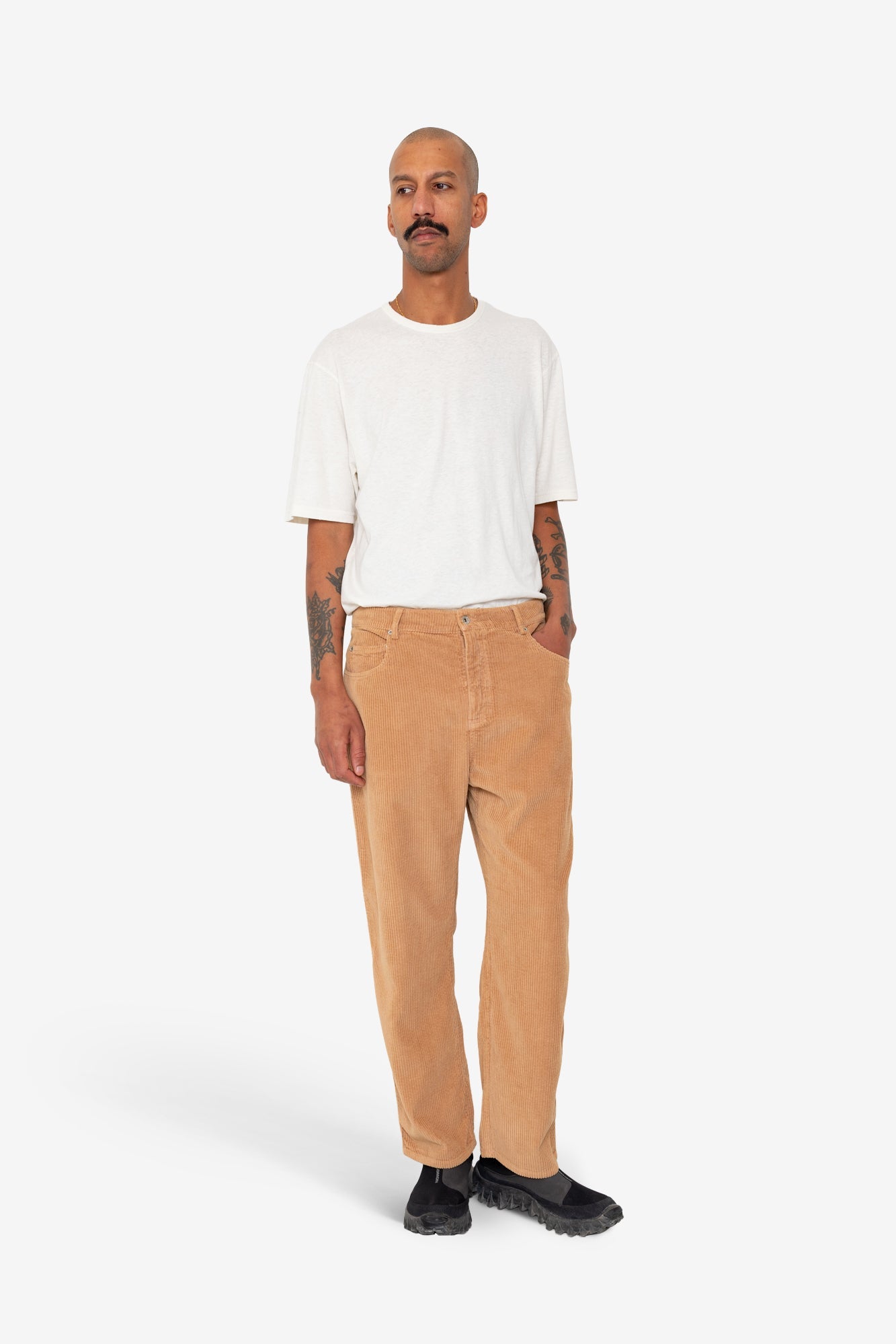 Barrel Leg Trouser - Mink Chunky Cord