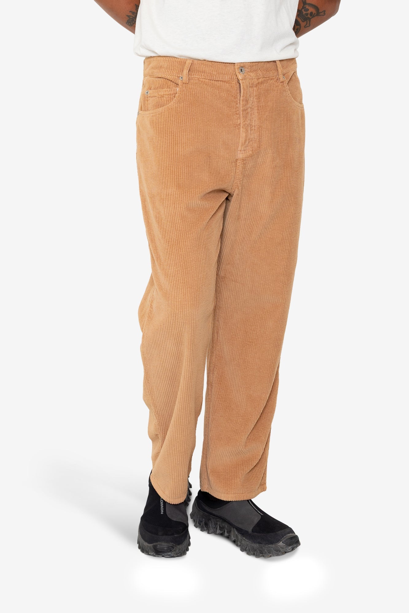 Barrel Leg Trouser - Mink Chunky Cord