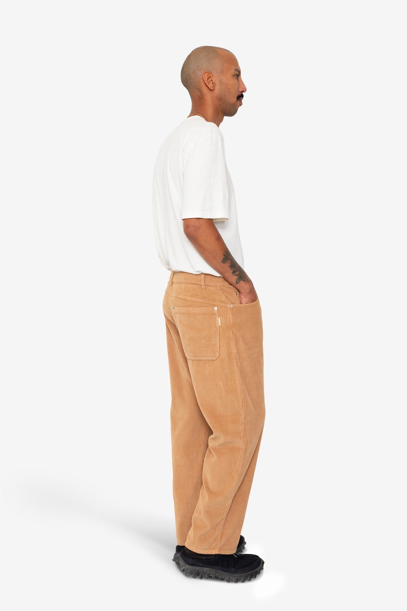 Barrel Leg Trouser - Mink Chunky Cord