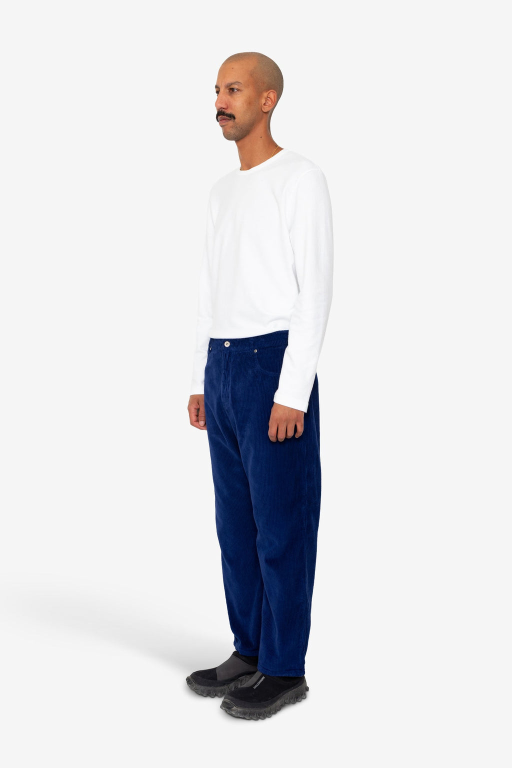 Barrel Leg Trouser - Rich Navy Chunky Cord