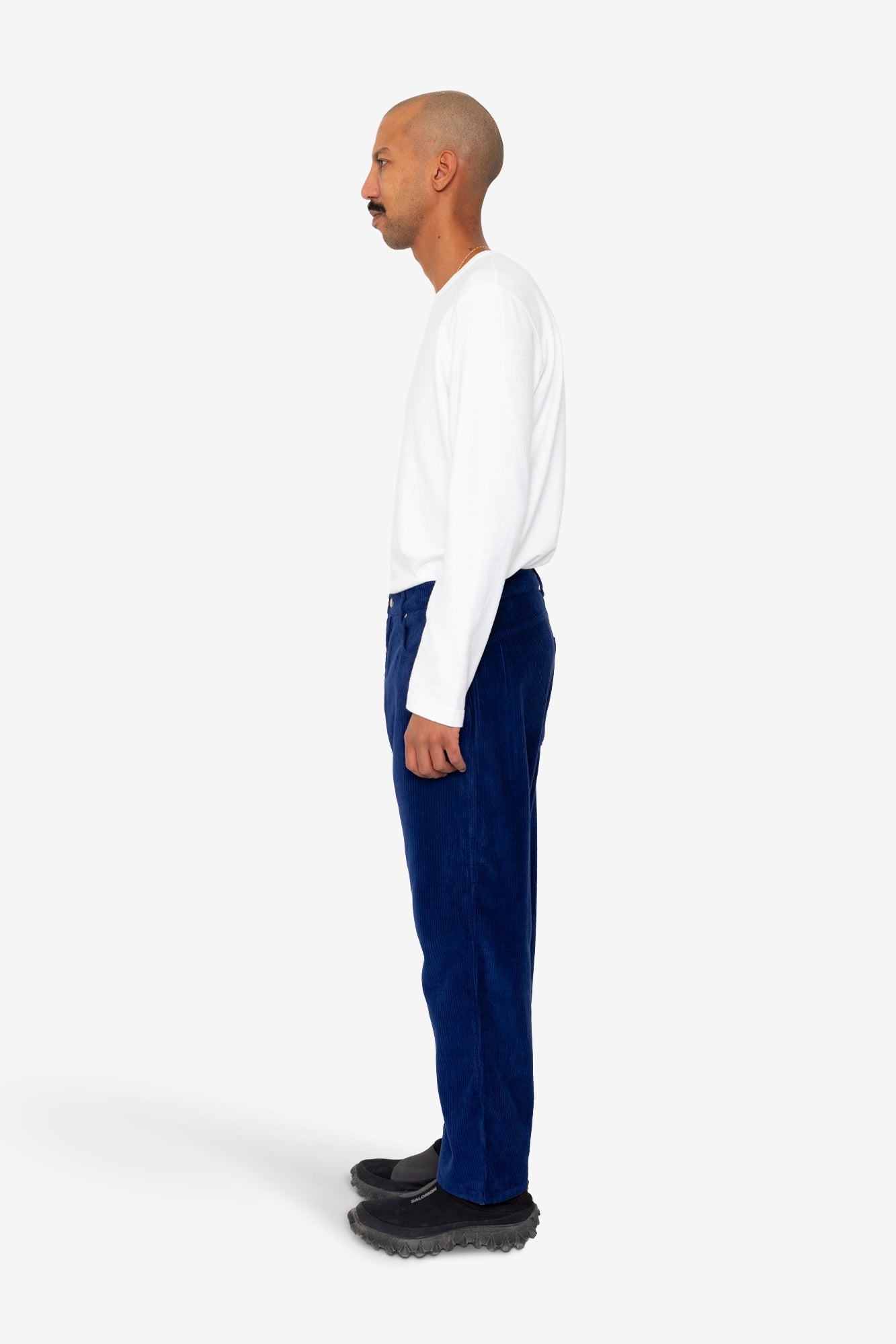 Barrel Leg Trouser - Rich Navy Chunky Cord