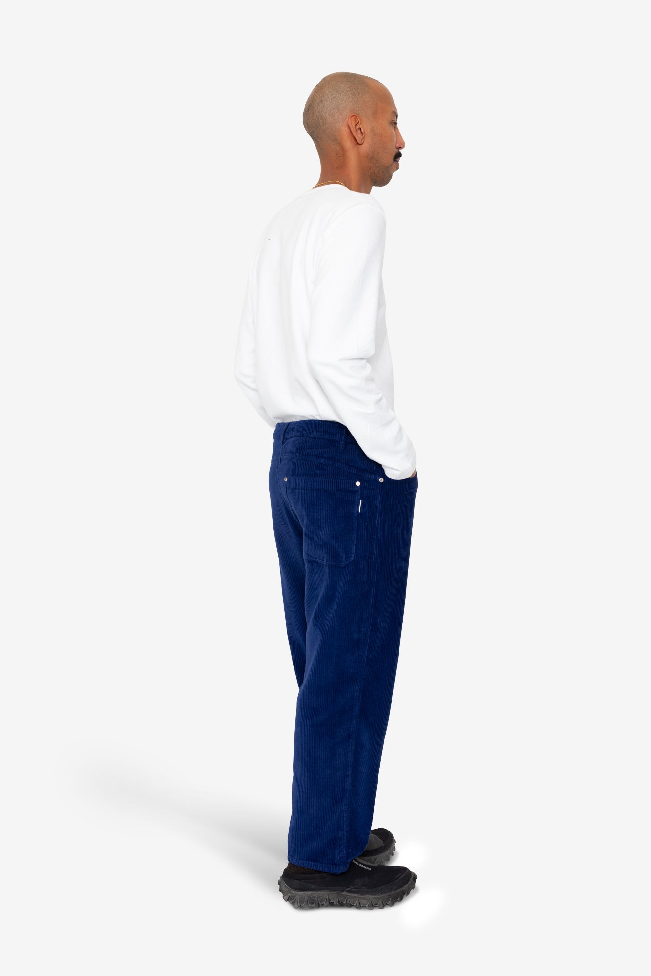 Barrel Leg Trouser - Rich Navy Chunky Cord