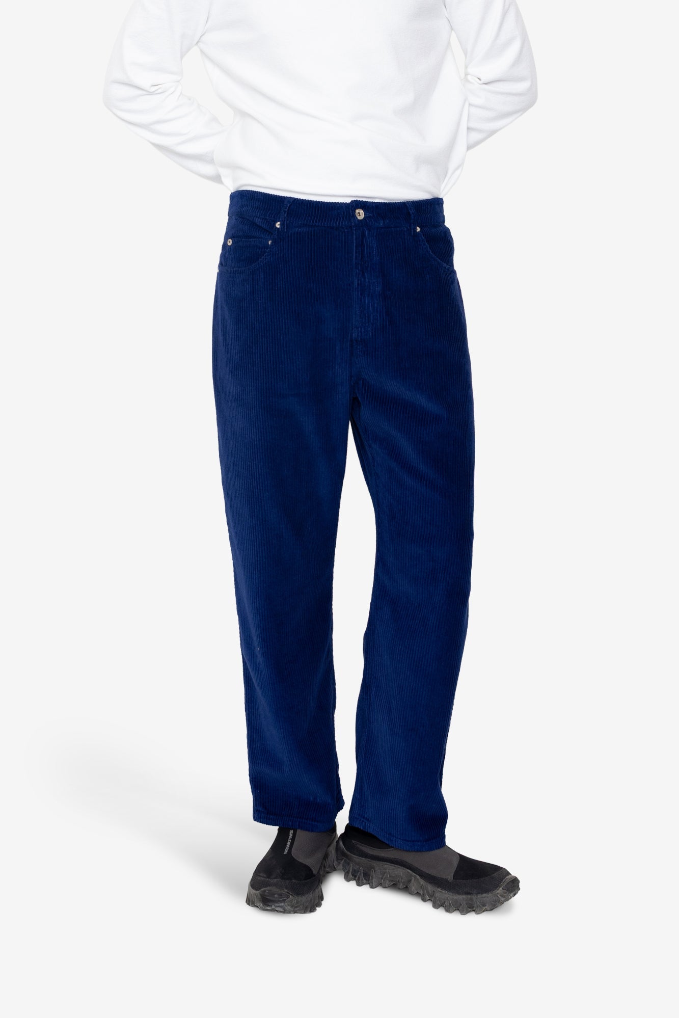 Barrel Leg Trouser - Rich Navy Chunky Cord