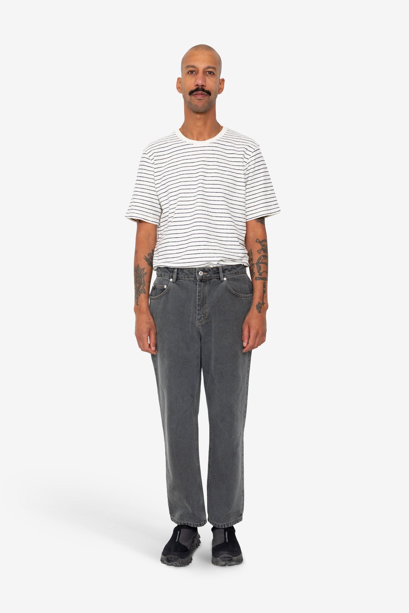 Barrel Leg Trouser - Smoke Grey Denim
