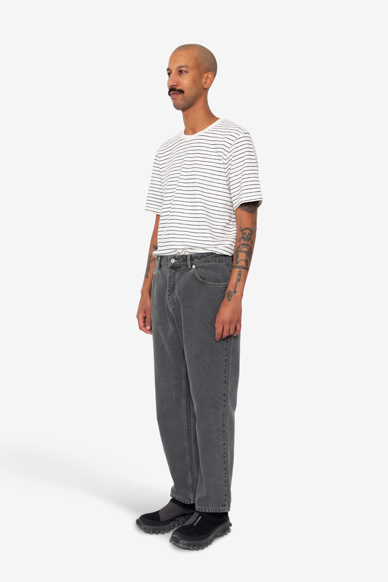 Barrel Leg Trouser - Smoke Grey Denim