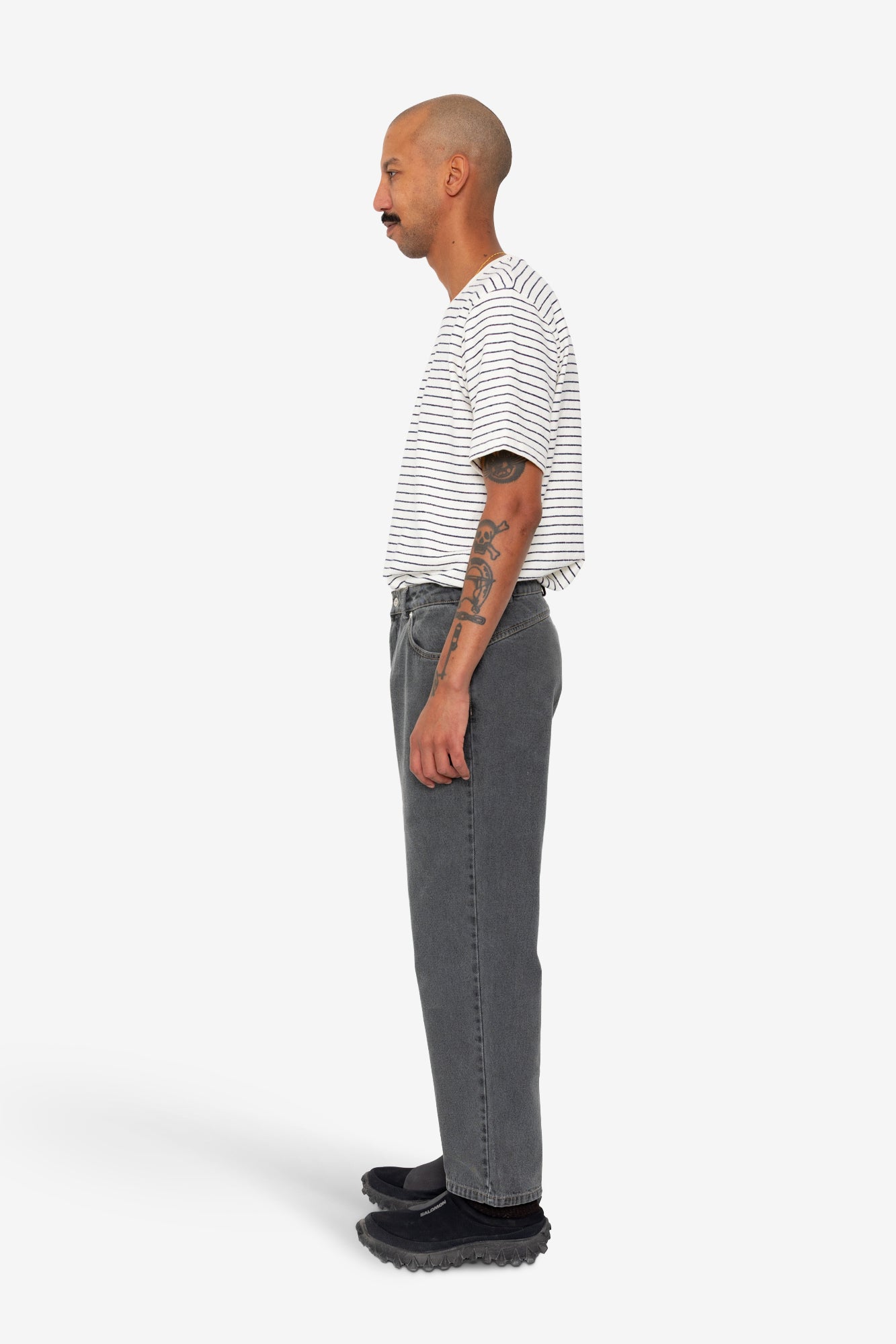 Barrel Leg Trouser - Smoke Grey Denim