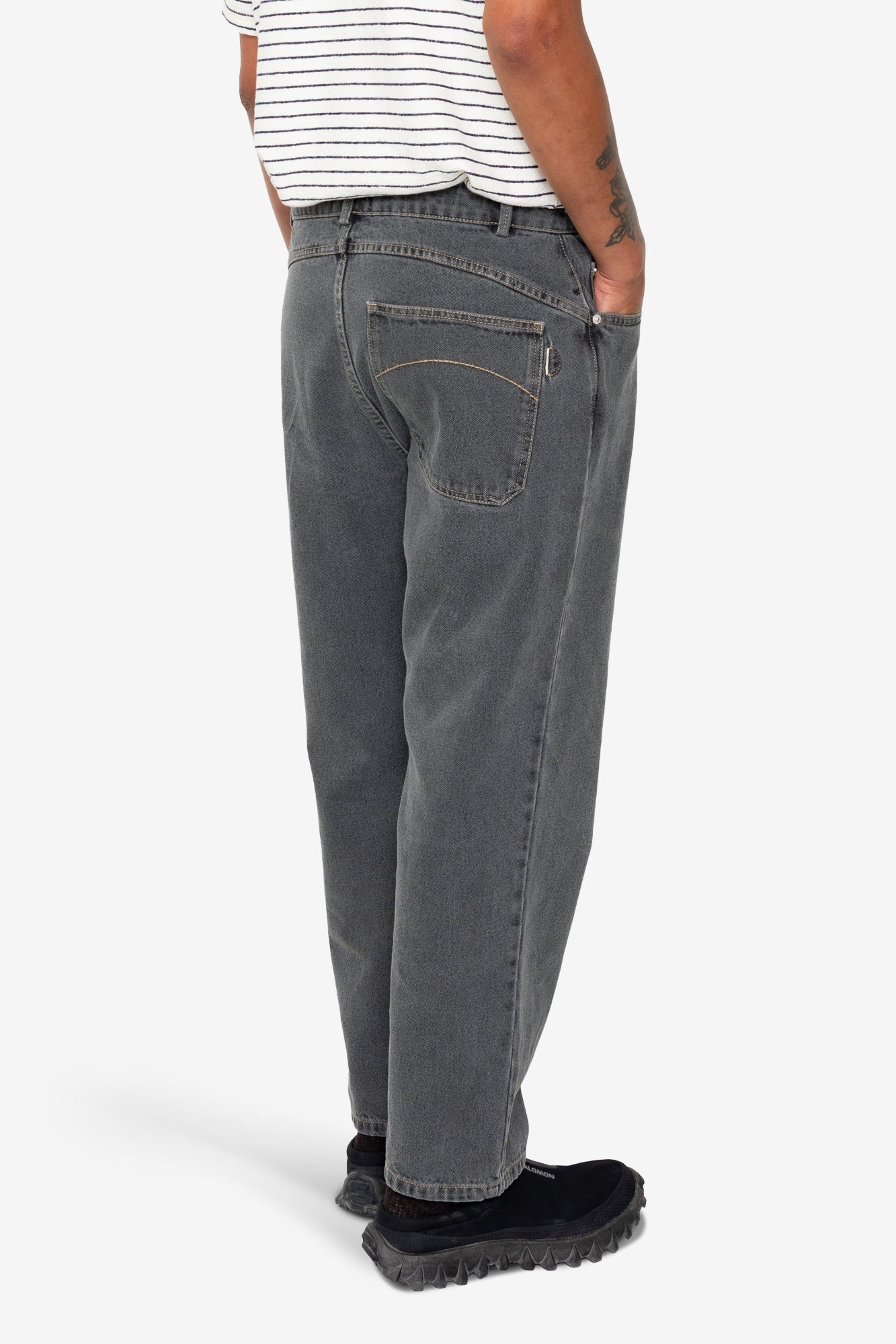Barrel Leg Trouser - Smoke Grey Denim