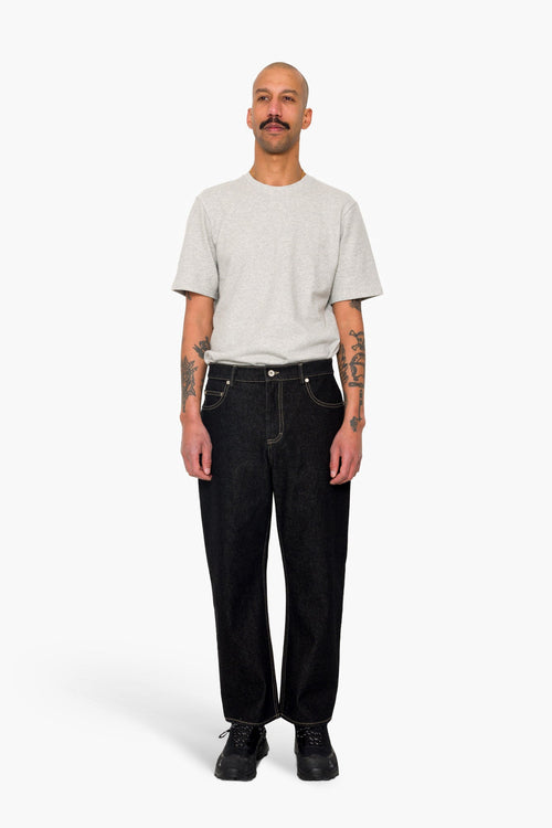 Barrel Leg Trouser - Black Denim