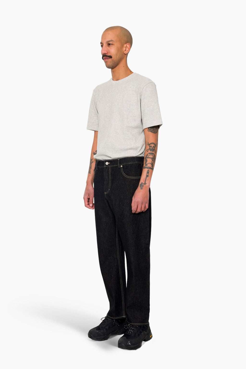 Barrel Leg Trouser - Black Denim