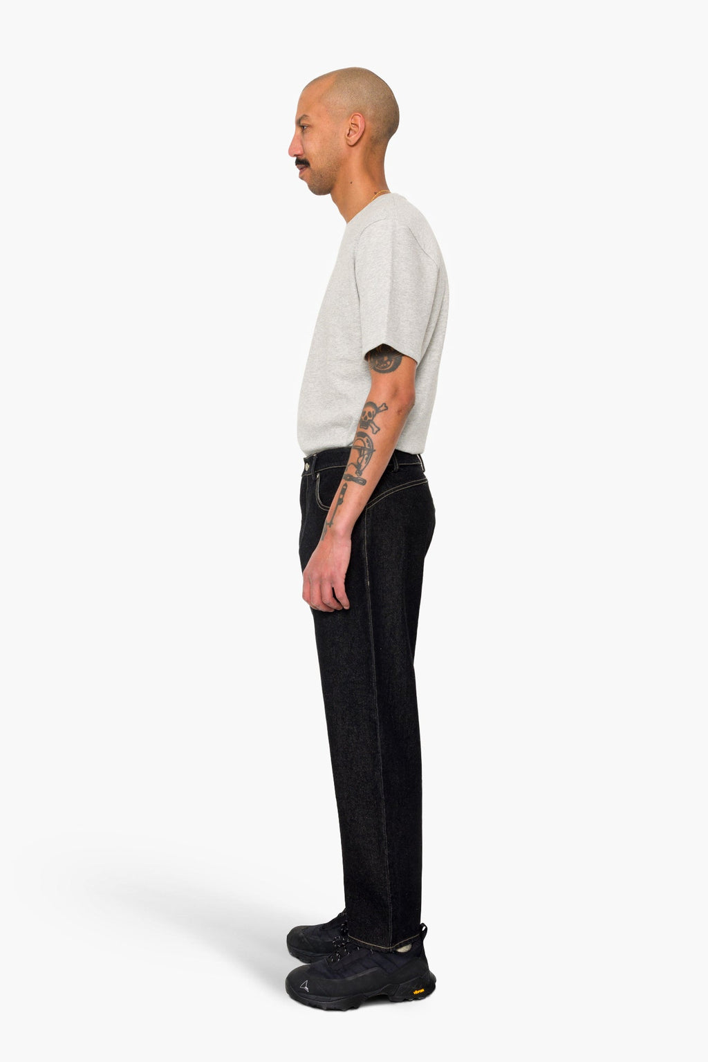 Barrel Leg Trouser - Black Denim