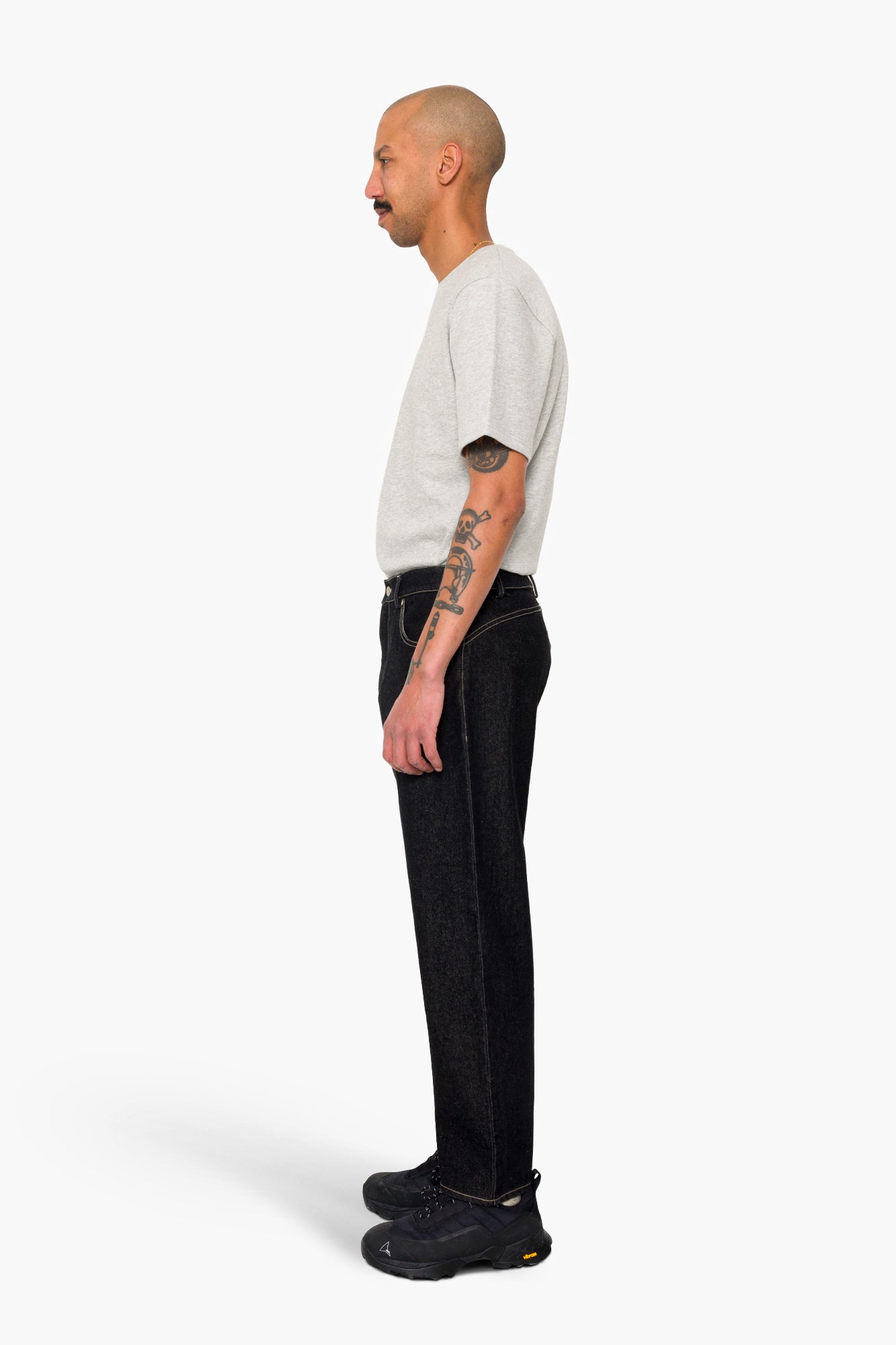 Barrel Leg Trouser - Black Denim