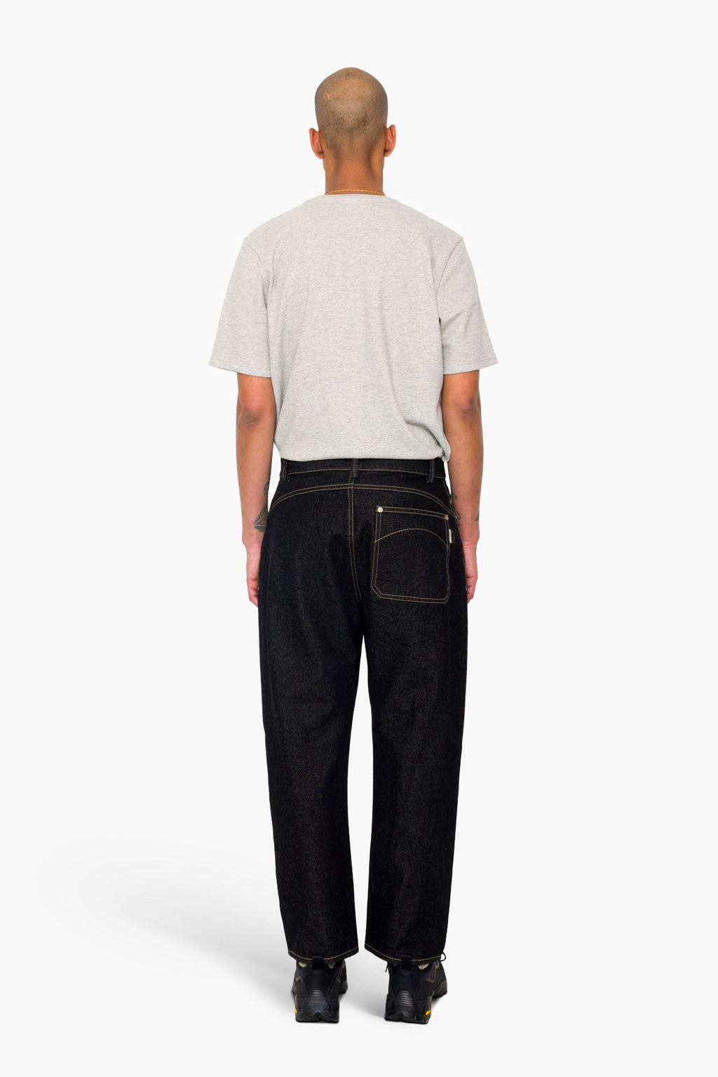 Barrel Leg Trouser - Black Denim