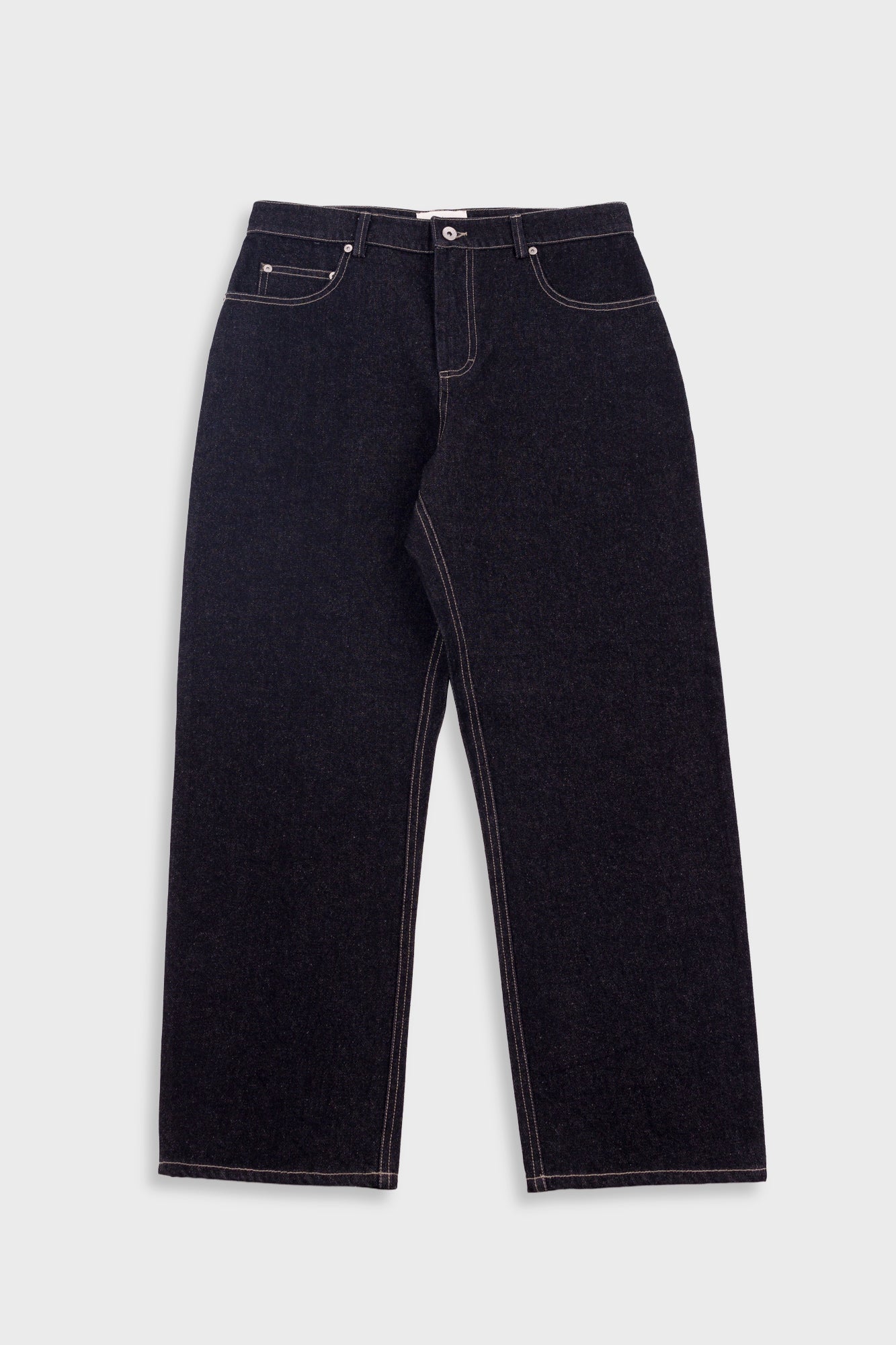 Barrel Leg Trouser - Black Denim