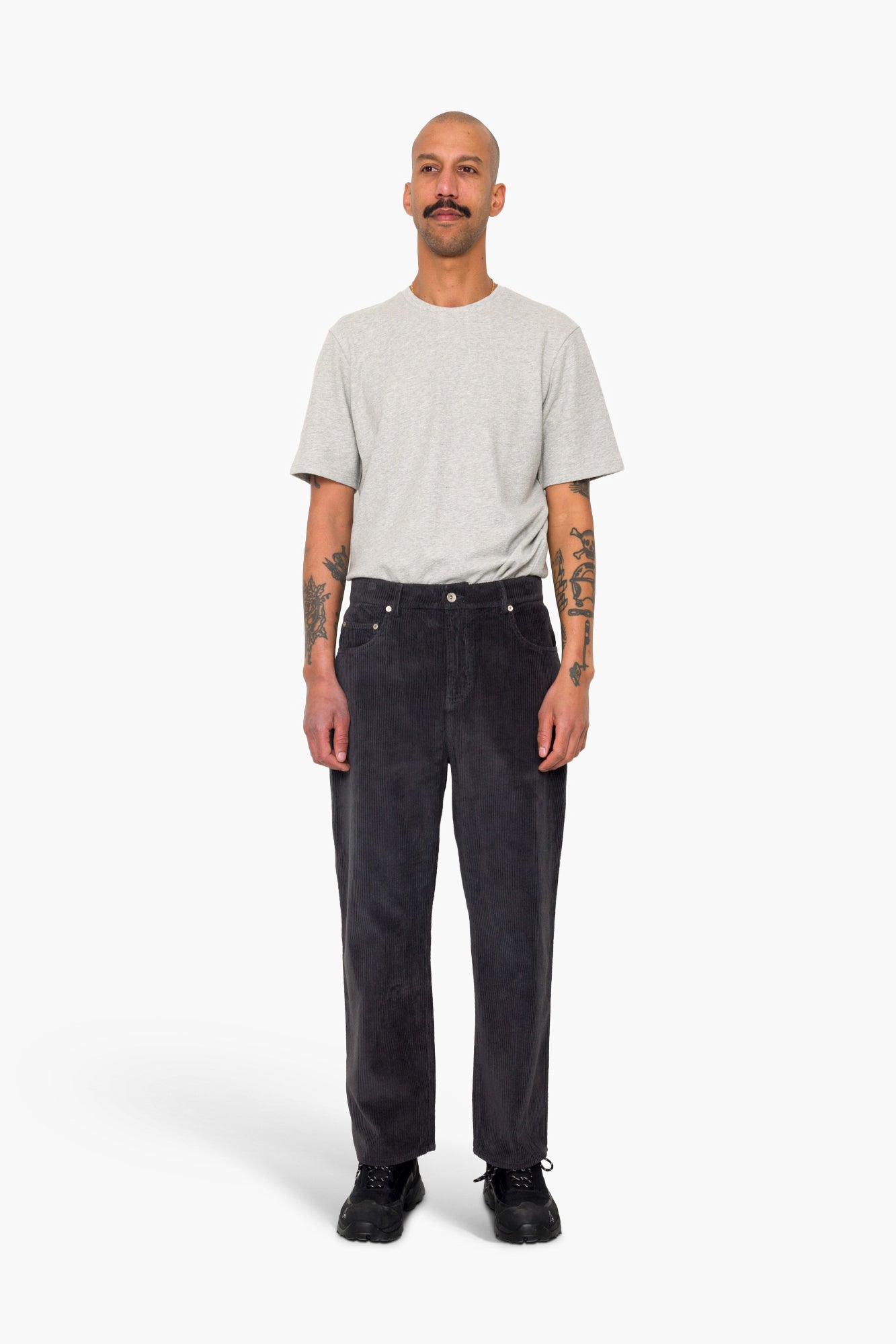 Barrel Leg Trouser - Smoke Grey Chunky Cord