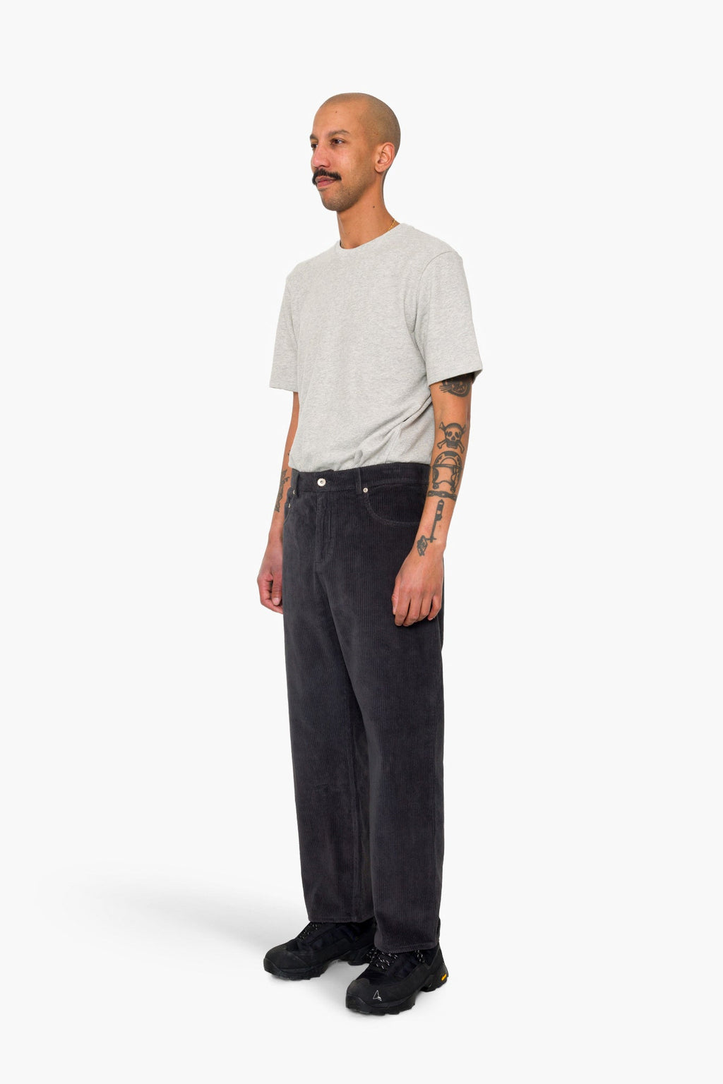 Barrel Leg Trouser - Smoke Grey Chunky Cord