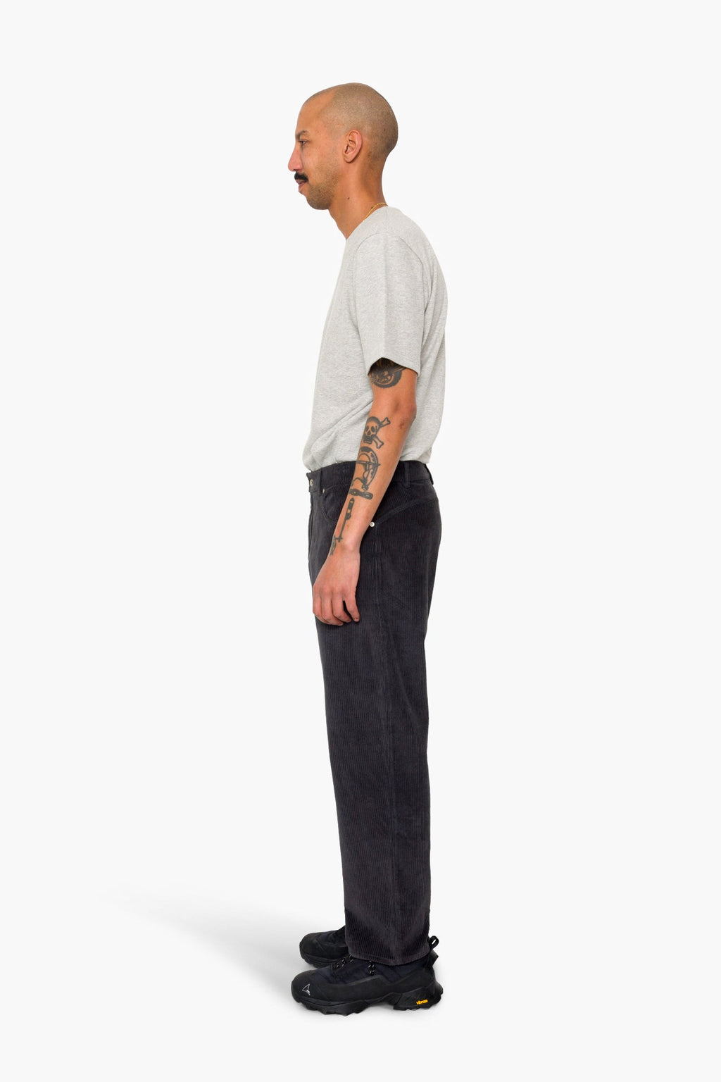 Barrel Leg Trouser - Smoke Grey Chunky Cord