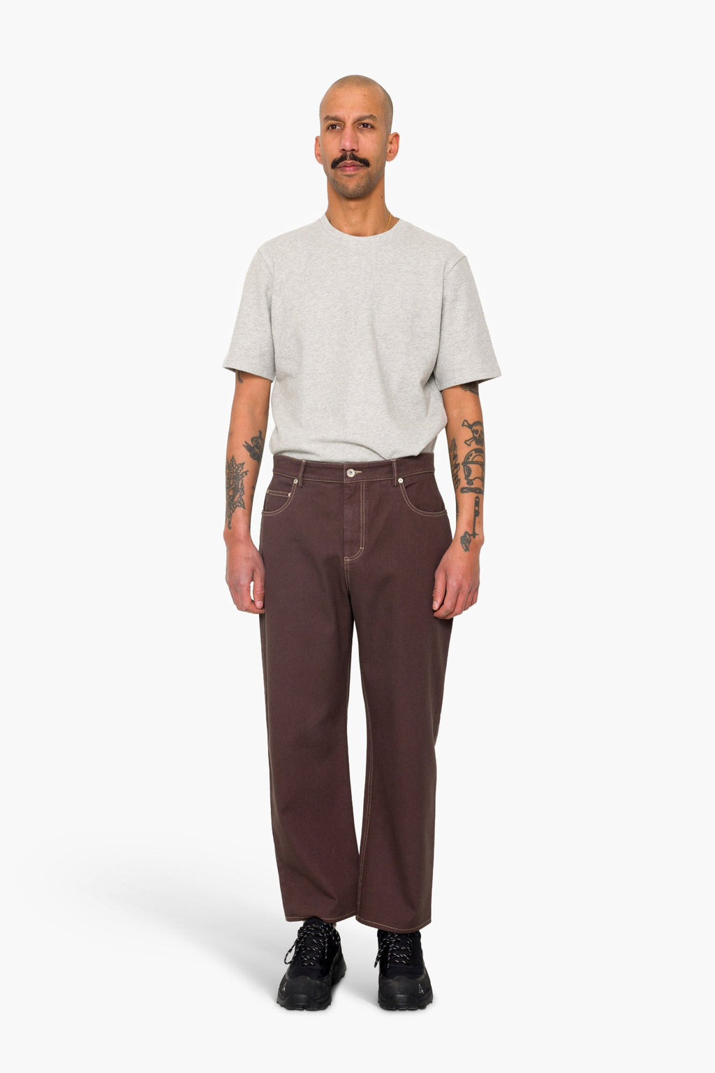 Barrel Leg Trouser - Soft Brown Twill