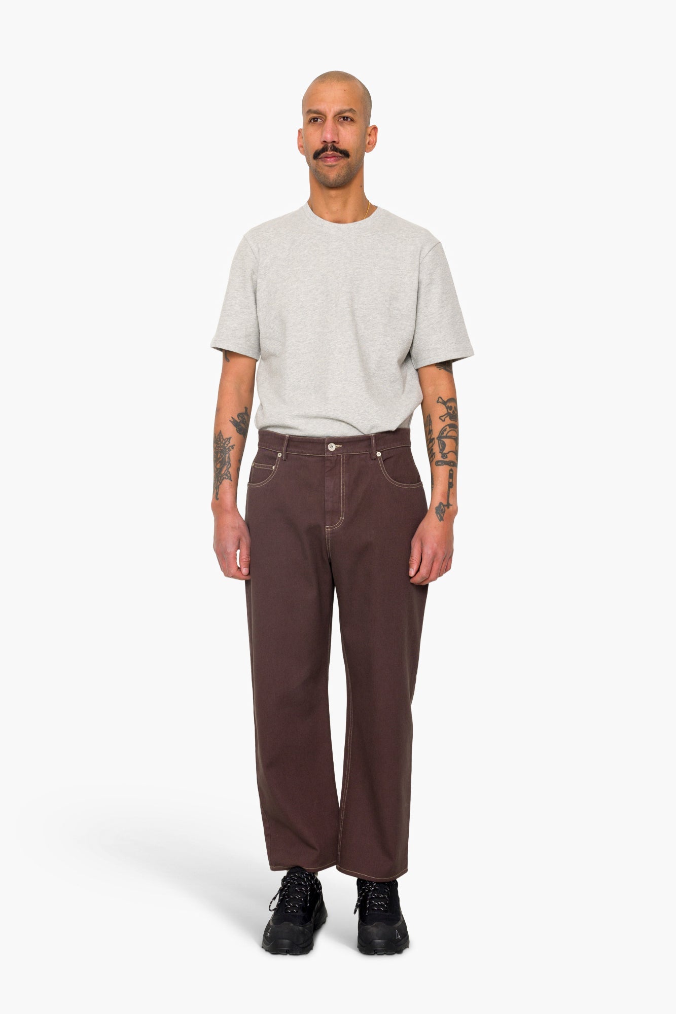 Barrel Leg Trouser - Soft Brown Twill
