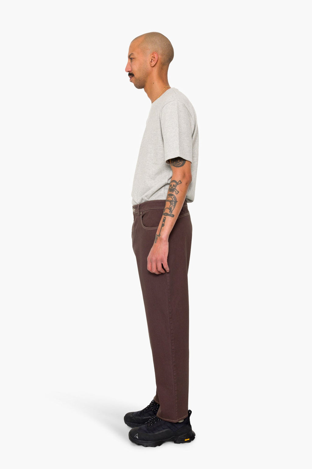 Barrel Leg Trouser - Soft Brown Twill