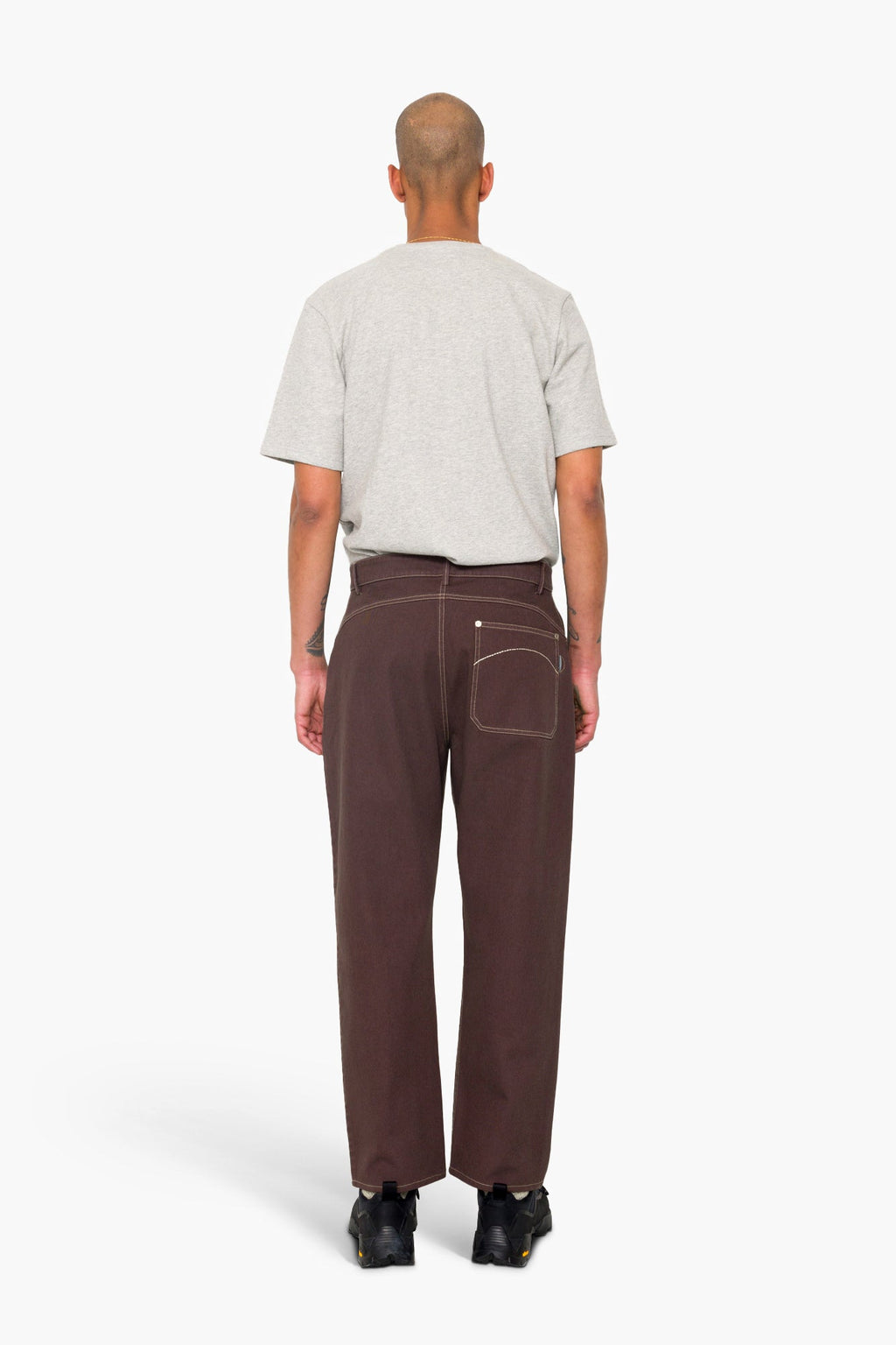 Barrel Leg Trouser - Soft Brown Twill