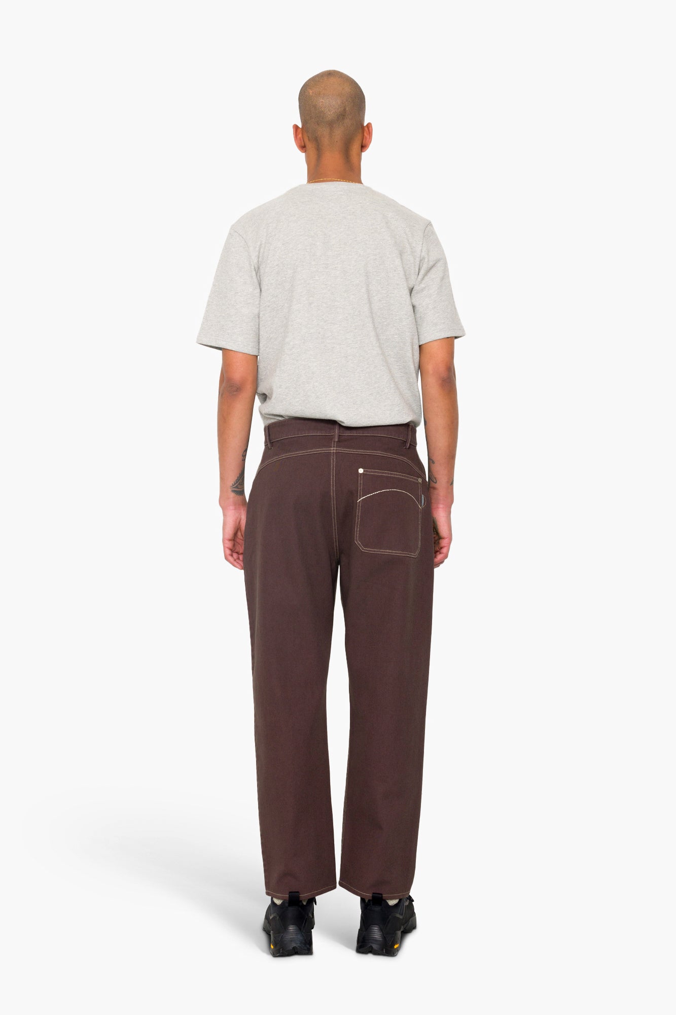 Barrel Leg Trouser - Soft Brown Twill