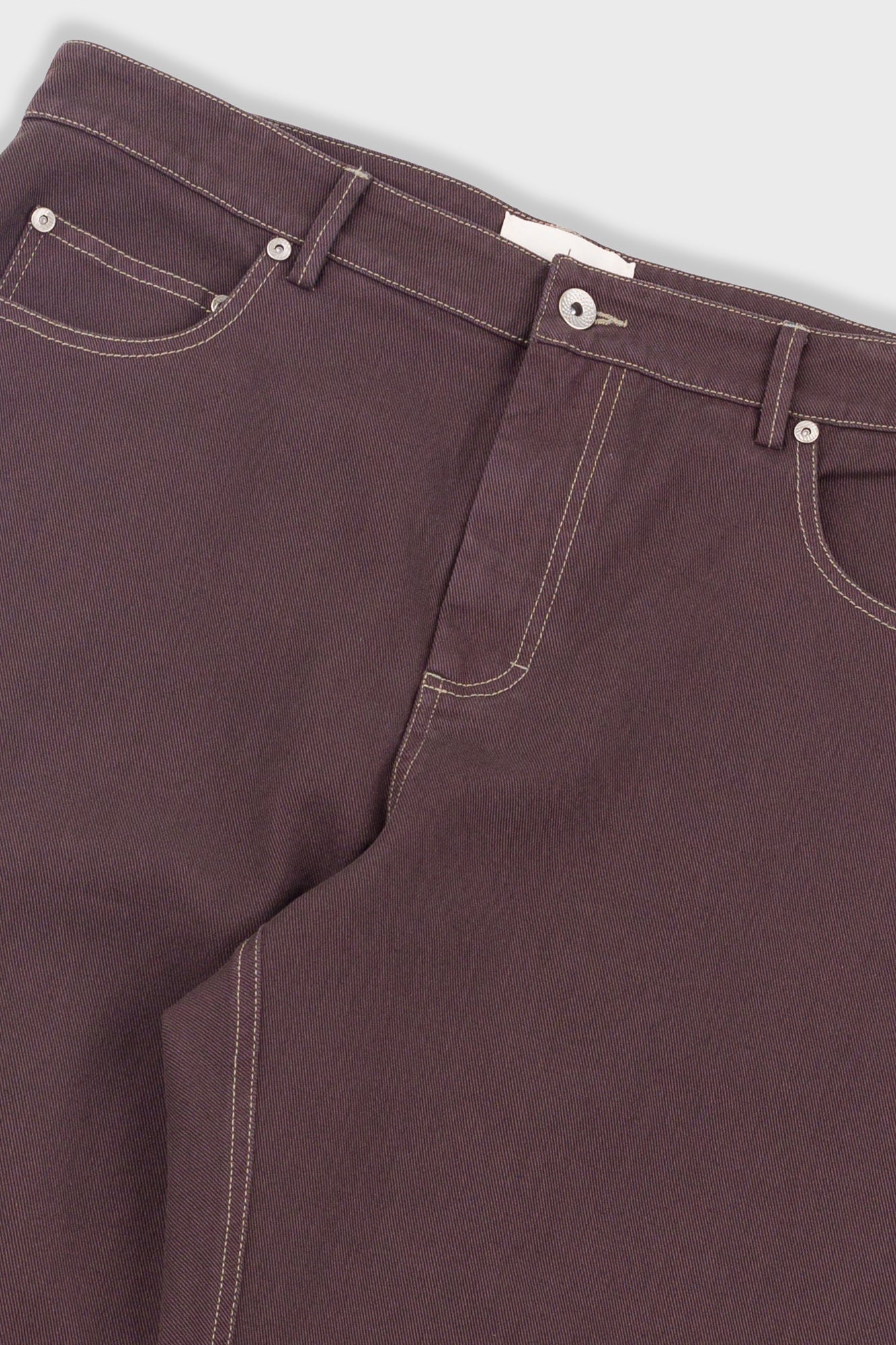 Barrel Leg Trouser - Soft Brown Twill