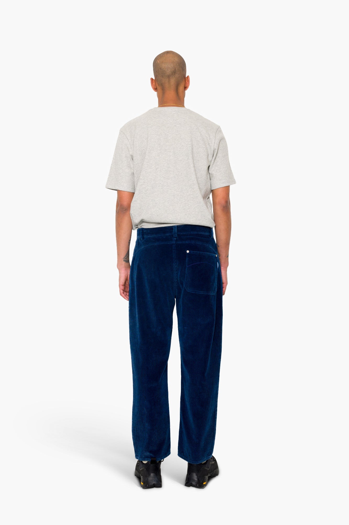 Barrel Leg Trouser - Washed Indigo Cord